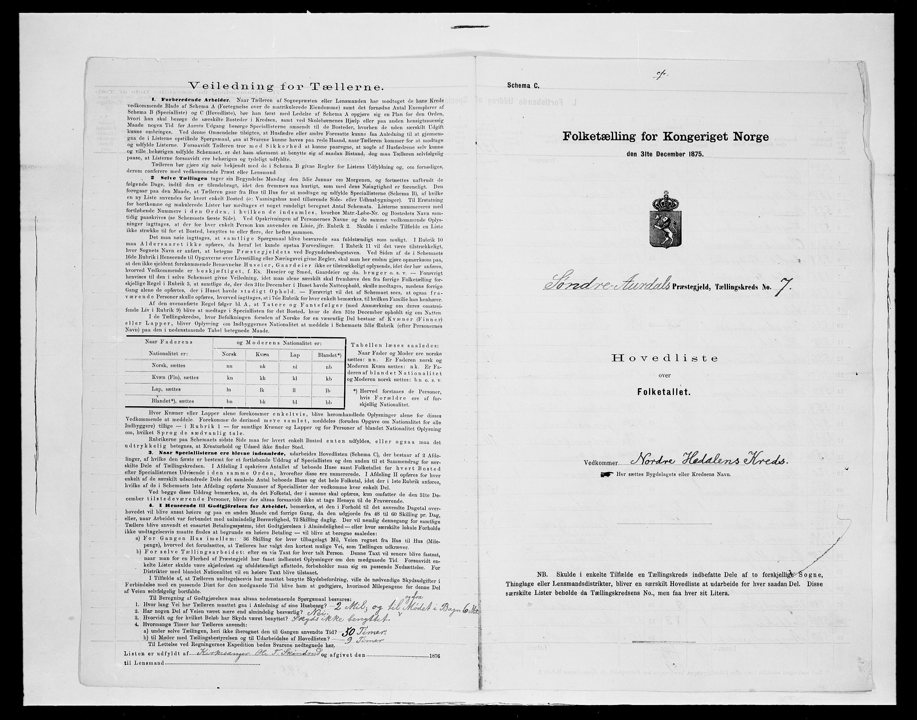 SAH, 1875 census for 0540P Sør-Aurdal, 1875, p. 46