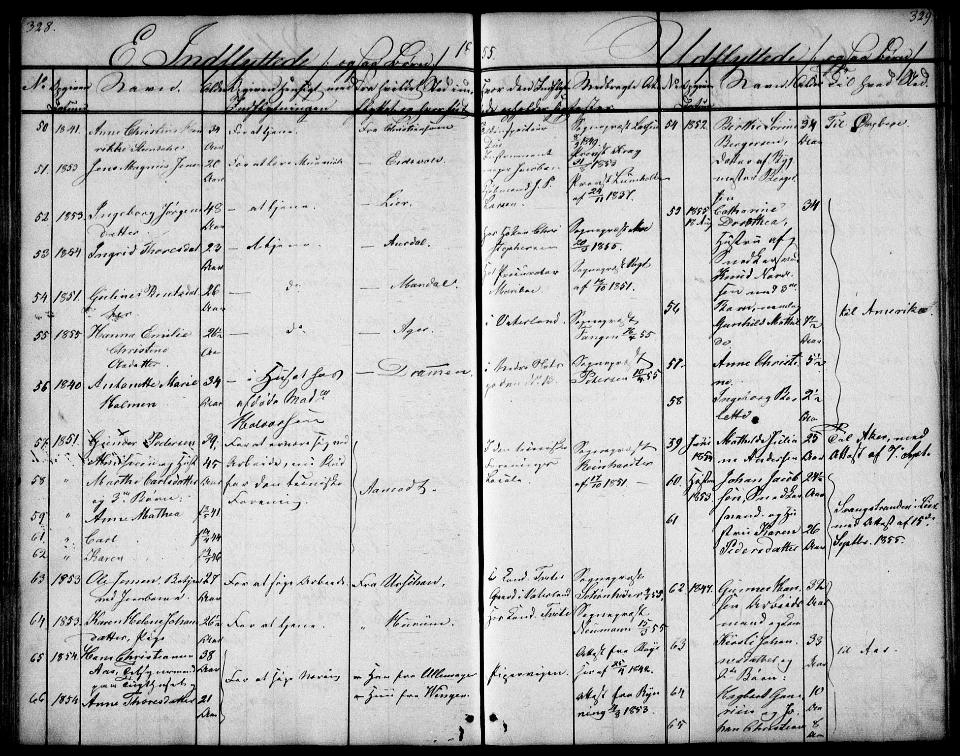 Oslo domkirke Kirkebøker, SAO/A-10752/F/Fa/L0028: Parish register (official) no. 28, 1840-1876, p. 328-329
