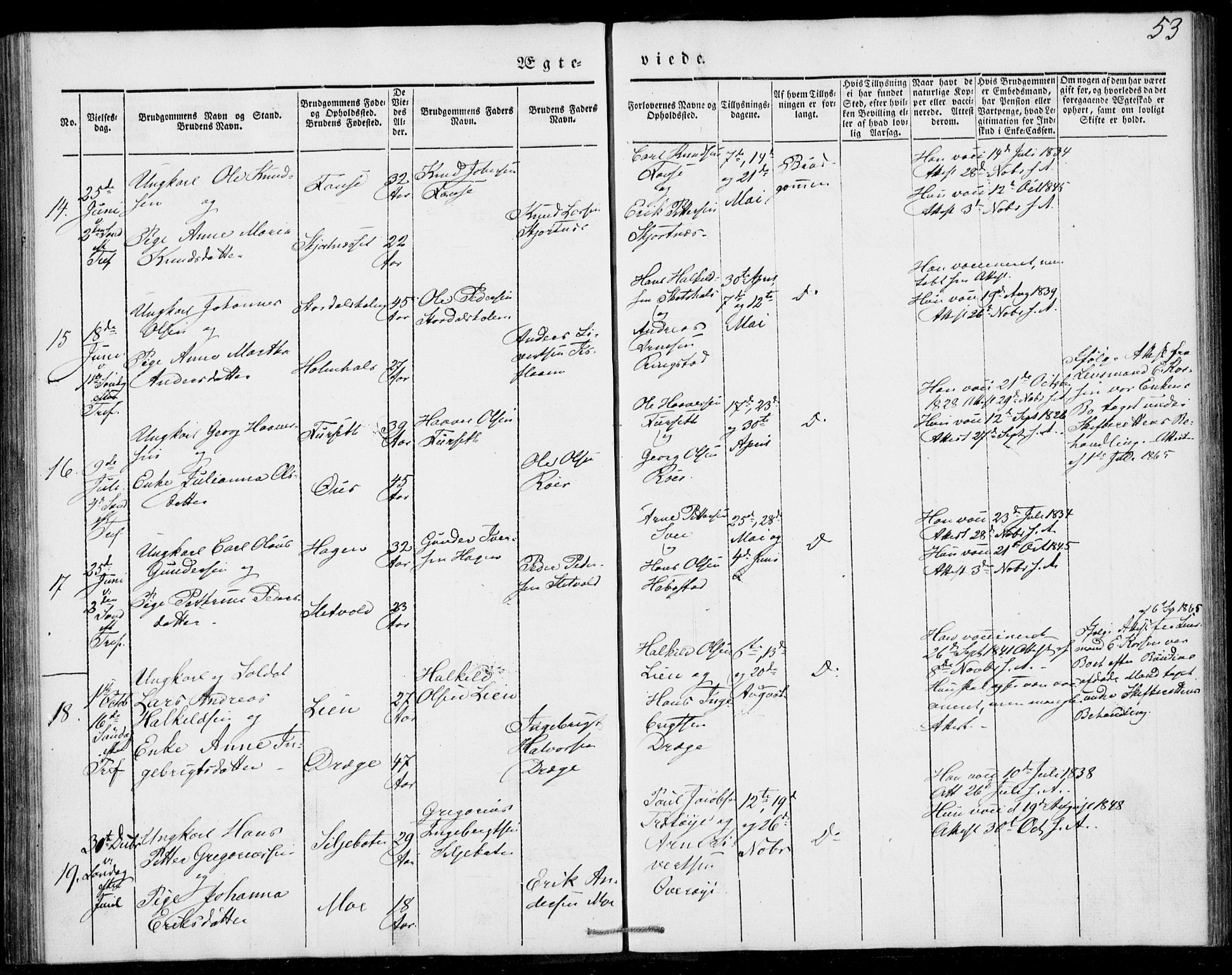 Ministerialprotokoller, klokkerbøker og fødselsregistre - Møre og Romsdal, AV/SAT-A-1454/520/L0276: Parish register (official) no. 520A06, 1844-1881, p. 53