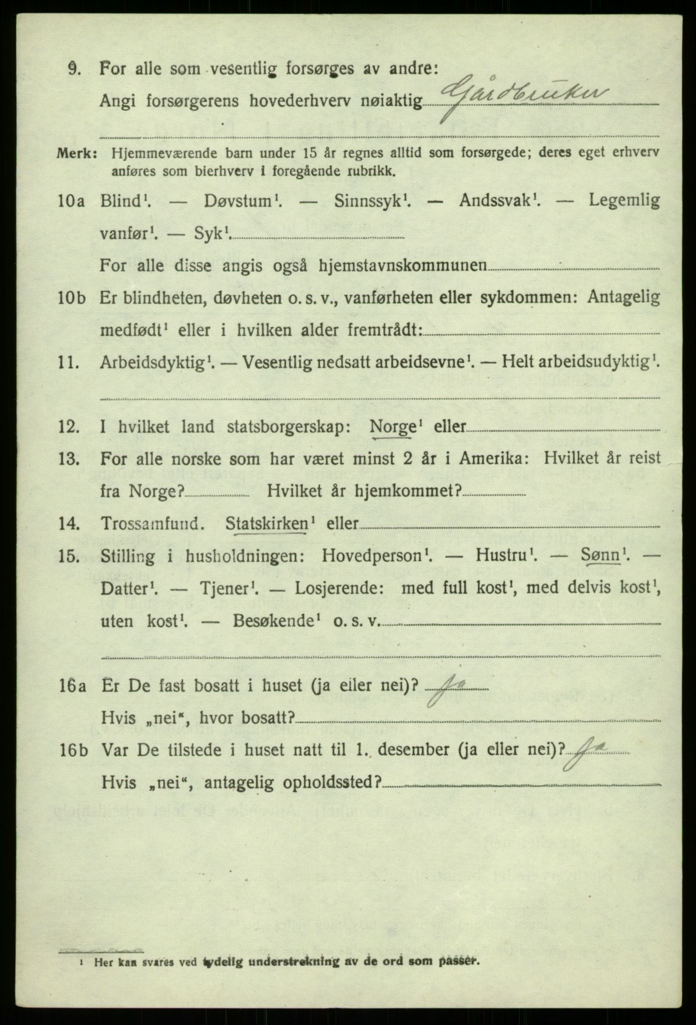 SAB, 1920 census for Åsane, 1920, p. 2440