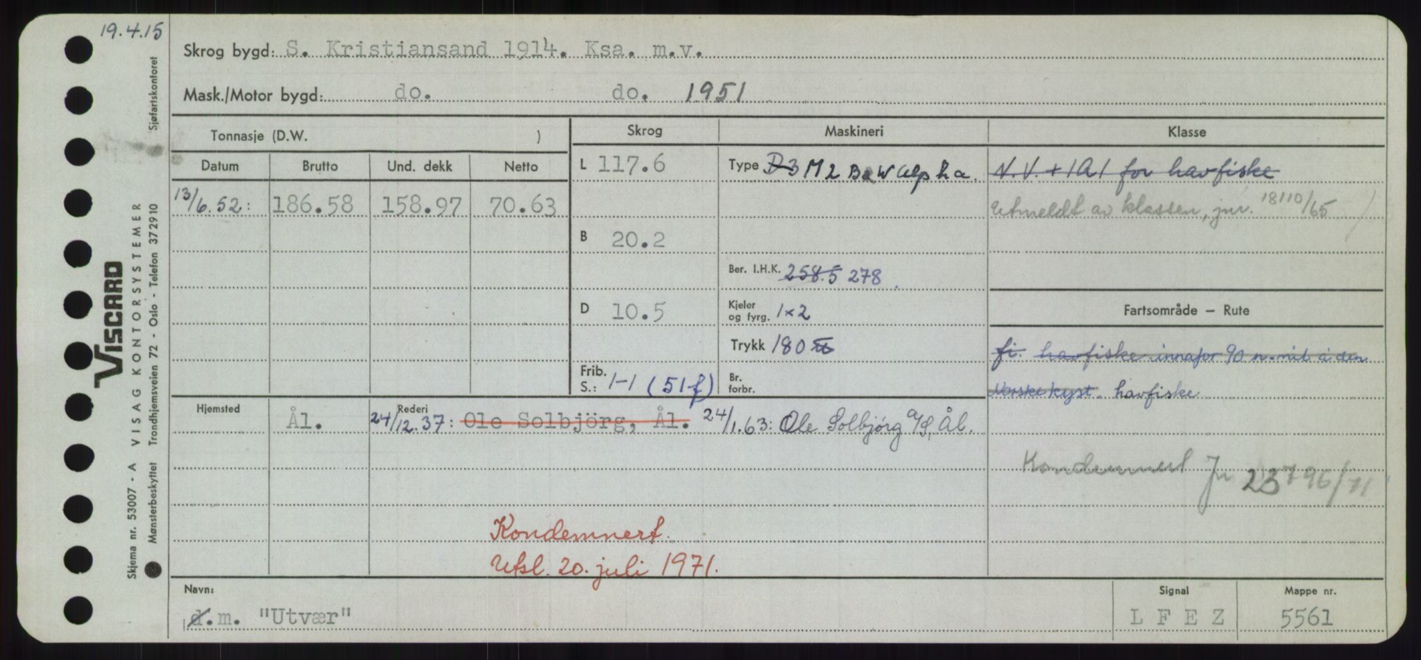 Sjøfartsdirektoratet med forløpere, Skipsmålingen, AV/RA-S-1627/H/Hd/L0040: Fartøy, U-Ve, p. 187