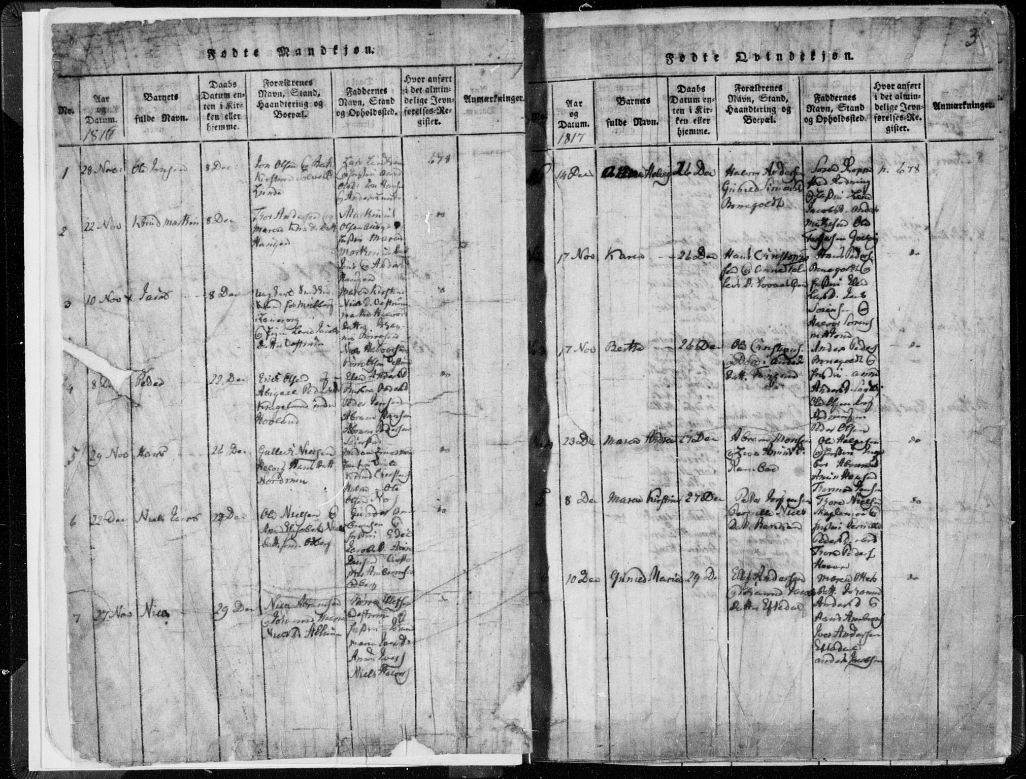Hedrum kirkebøker, SAKO/A-344/F/Fa/L0004: Parish register (official) no. I 4, 1817-1835, p. 4-5