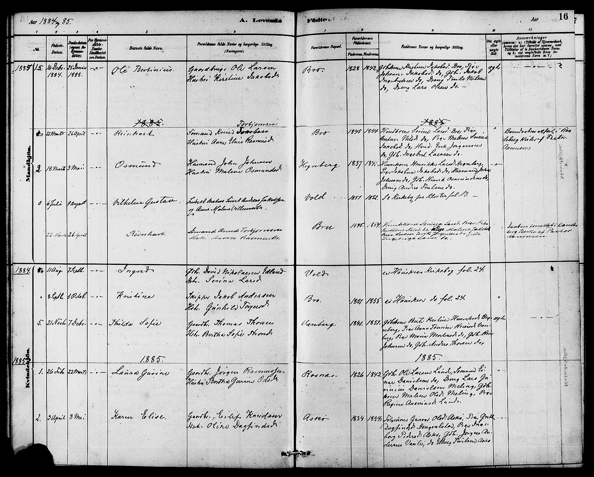 Rennesøy sokneprestkontor, AV/SAST-A -101827/H/Ha/Haa/L0009: Parish register (official) no. A 9, 1878-1890, p. 16