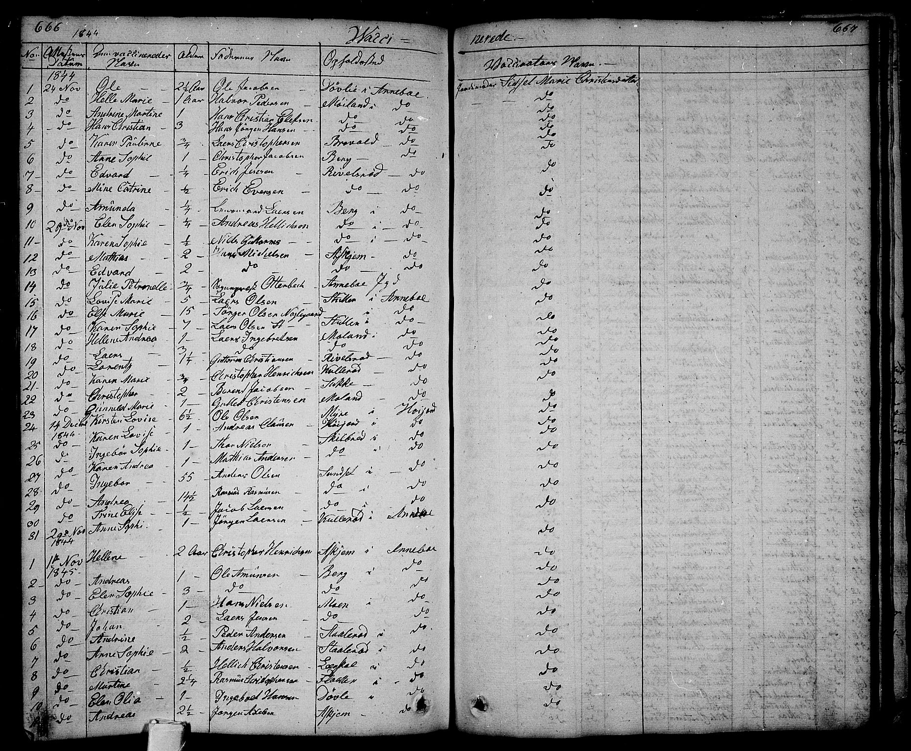 Andebu kirkebøker, AV/SAKO-A-336/G/Ga/L0003: Parish register (copy) no. I 3, 1832-1867, p. 666-667