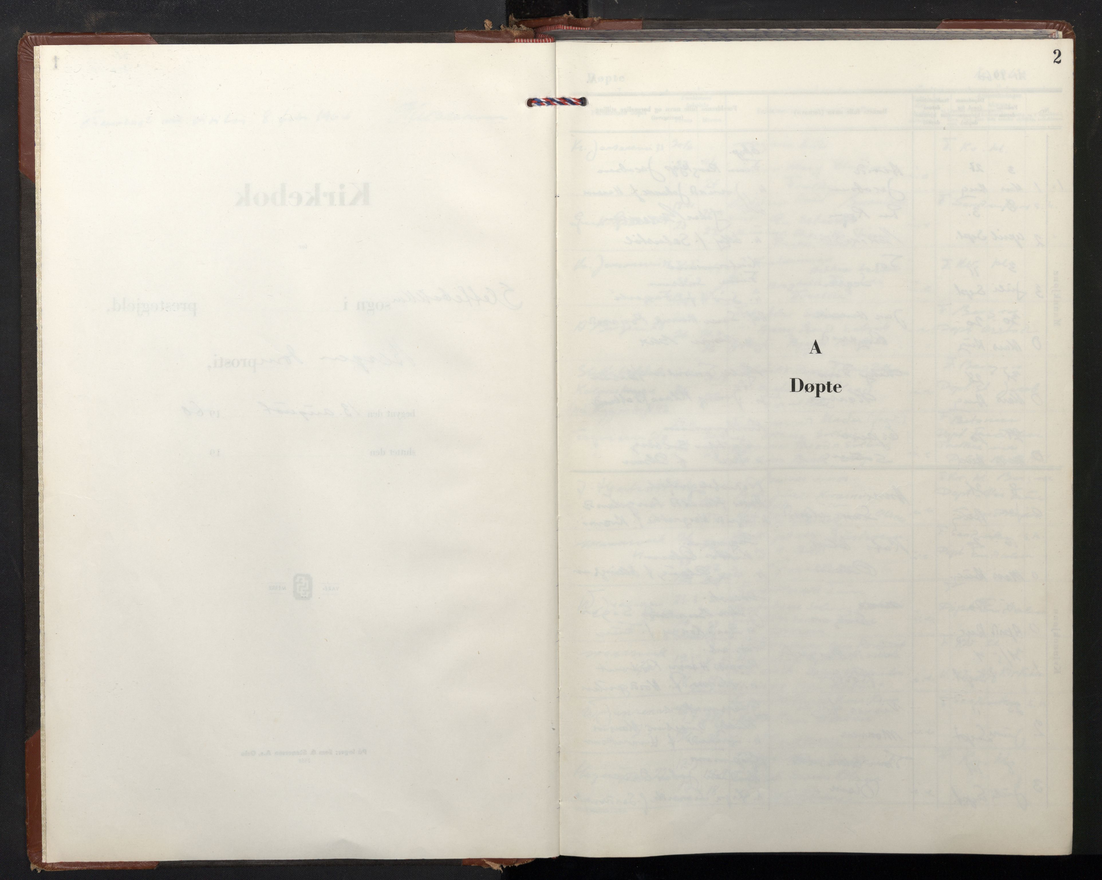 Slettebakken Sokneprestembete, SAB/A-77901/H/Hab: Parish register (copy) no. A 1, 1960-1977, p. 1b-2a