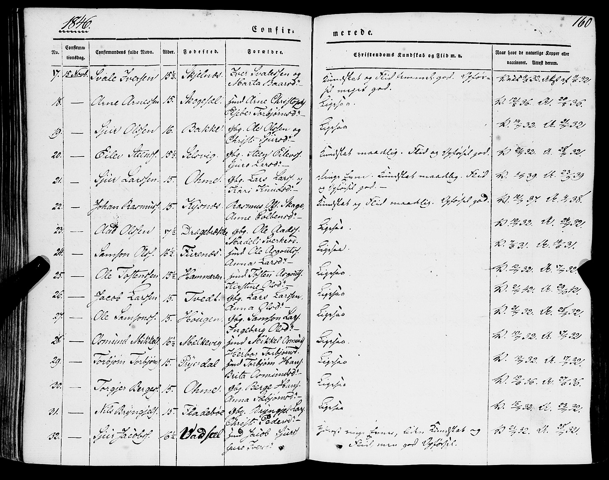 Strandebarm sokneprestembete, AV/SAB-A-78401/H/Haa: Parish register (official) no. A 7, 1844-1872, p. 160