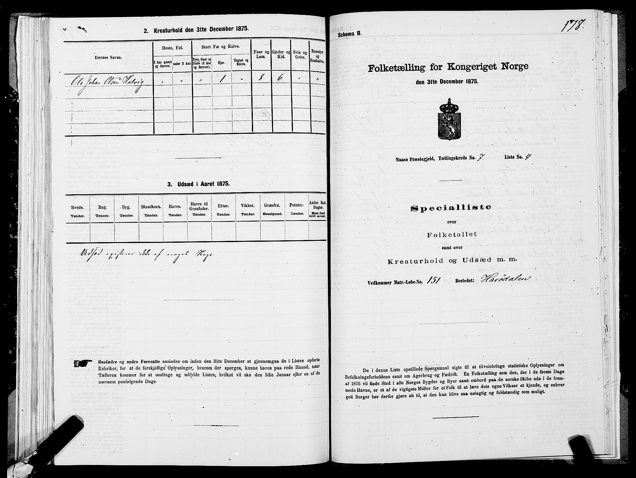 SATØ, 1875 census for 2018P Måsøy, 1875, p. 1178