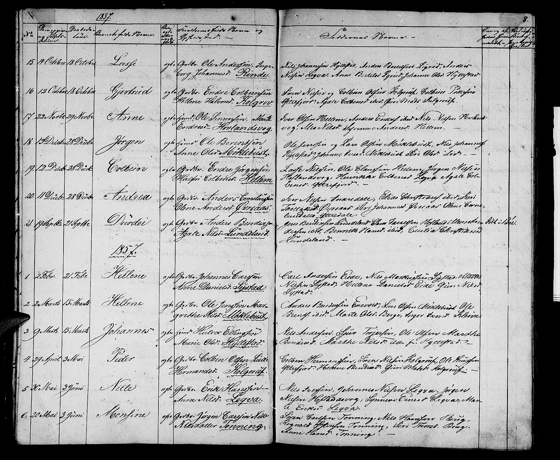 Hyllestad sokneprestembete, AV/SAB-A-80401: Parish register (copy) no. A 1, 1853-1875, p. 8