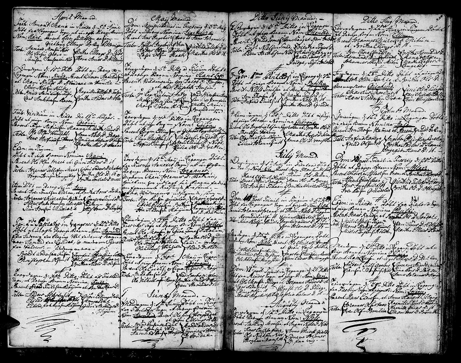 Leikanger sokneprestembete, AV/SAB-A-81001/H/Haa/Haaa/L0004: Parish register (official) no. A 4, 1770-1791, p. 5