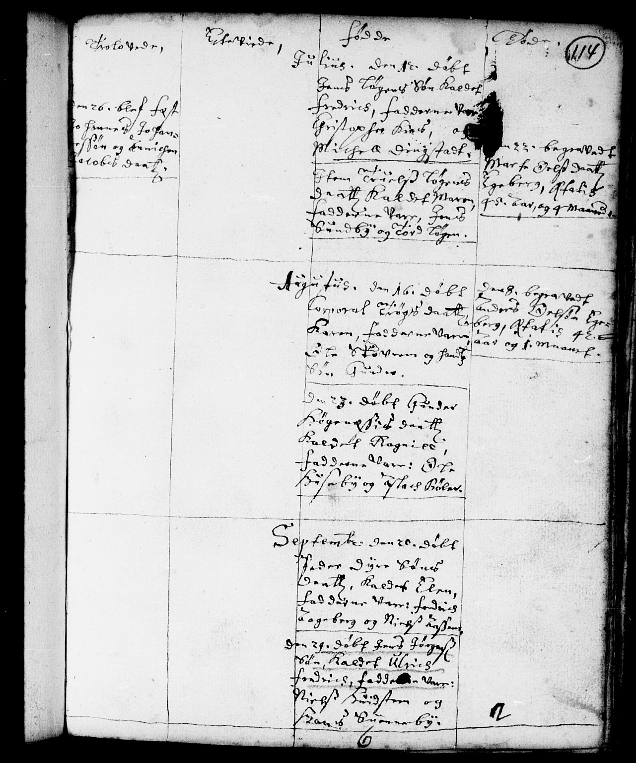 Spydeberg prestekontor Kirkebøker, AV/SAO-A-10924/F/Fa/L0001: Parish register (official) no. I 1, 1696-1738, p. 114