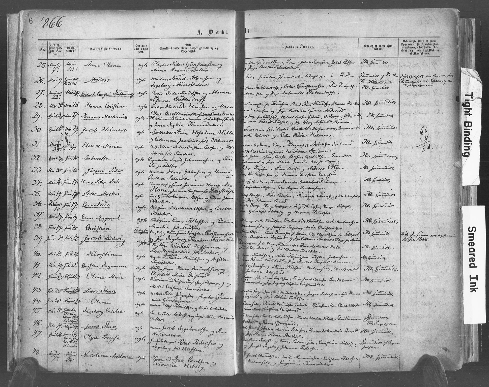 Risør sokneprestkontor, SAK/1111-0035/F/Fa/L0004: Parish register (official) no. A 4, 1865-1882, p. 6
