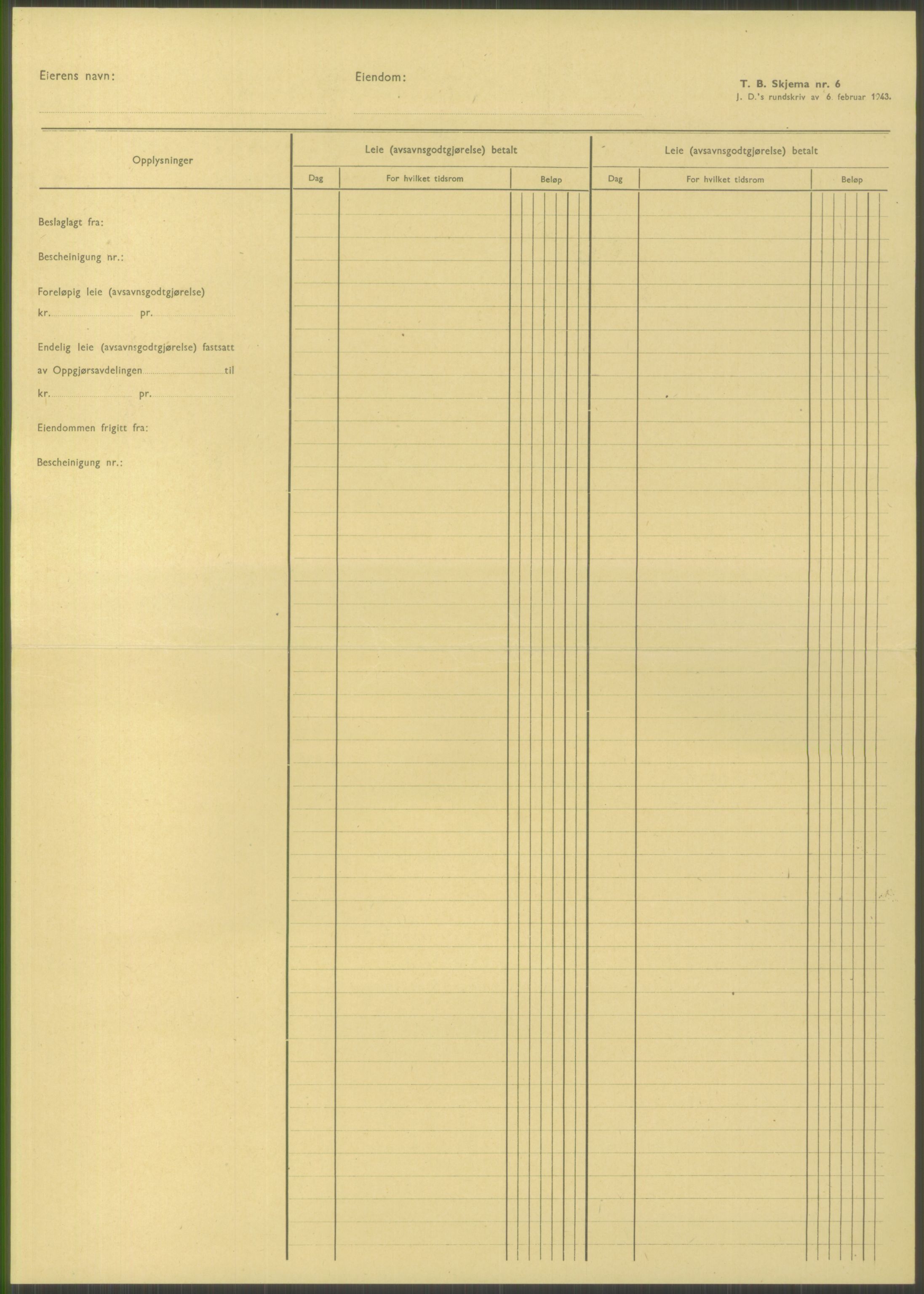 Forsvarsdepartementet, 10. kontor / Oppgjørskontoret, AV/RA-RAFA-1225/D/Db/L0182: Lista oppgjørskontor, 1942-1950, p. 38