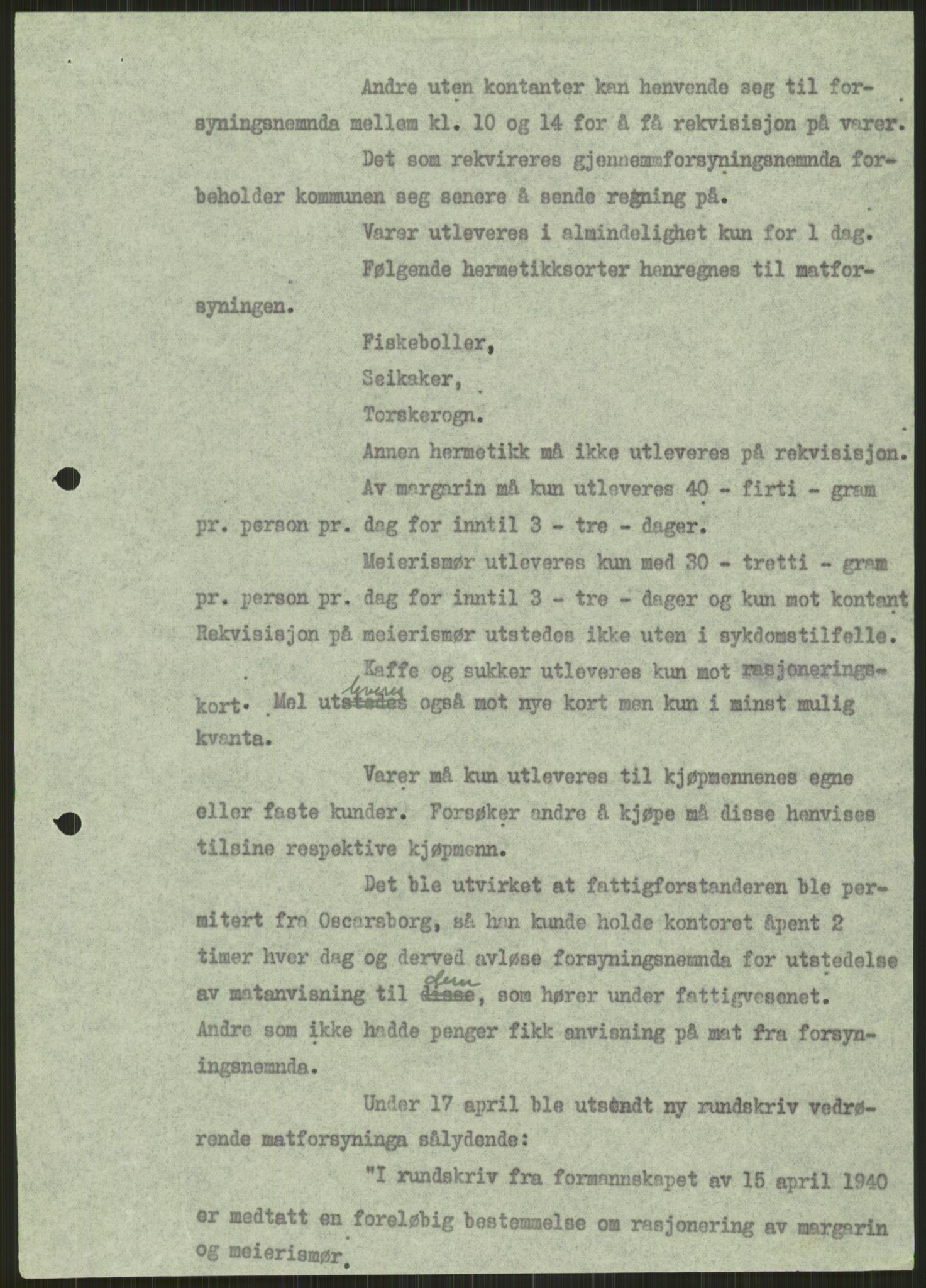 Forsvaret, Forsvarets krigshistoriske avdeling, AV/RA-RAFA-2017/Y/Ya/L0013: II-C-11-31 - Fylkesmenn.  Rapporter om krigsbegivenhetene 1940., 1940, p. 718