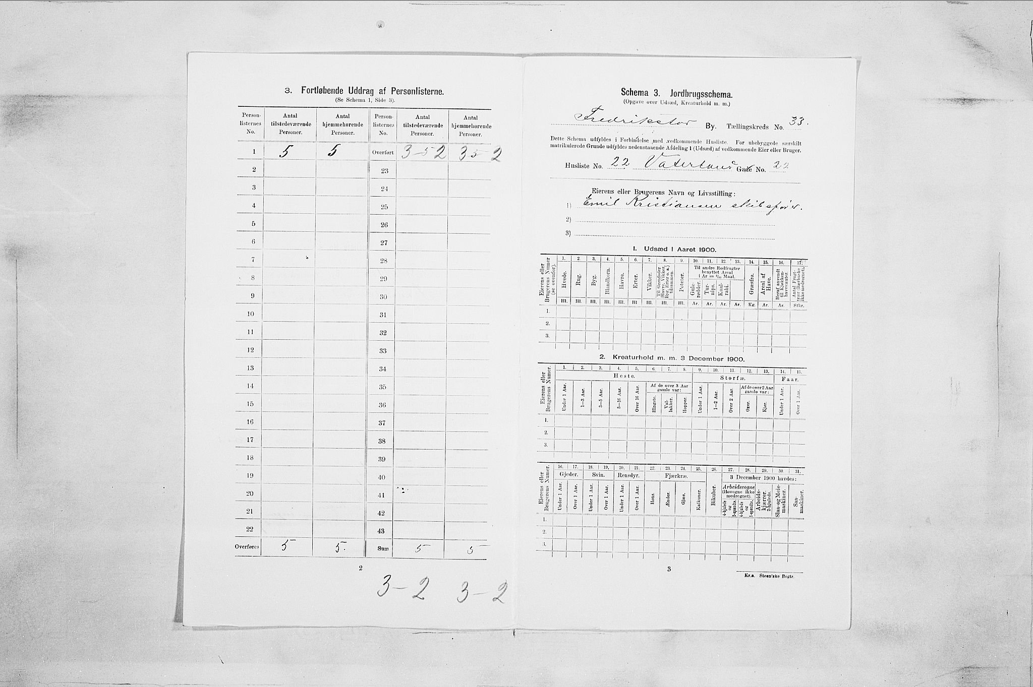SAO, 1900 census for Fredrikstad, 1900