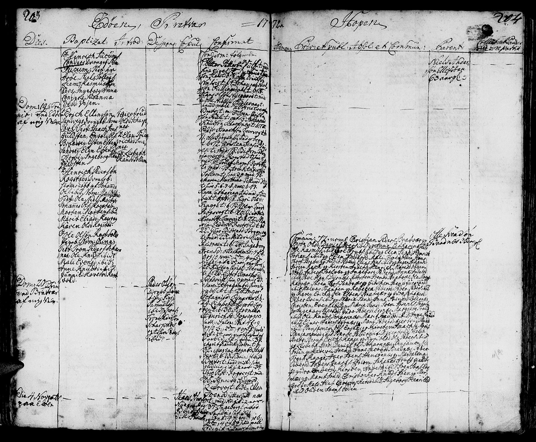 Ministerialprotokoller, klokkerbøker og fødselsregistre - Møre og Romsdal, AV/SAT-A-1454/581/L0932: Parish register (official) no. 581A02, 1767-1823, p. 203-204