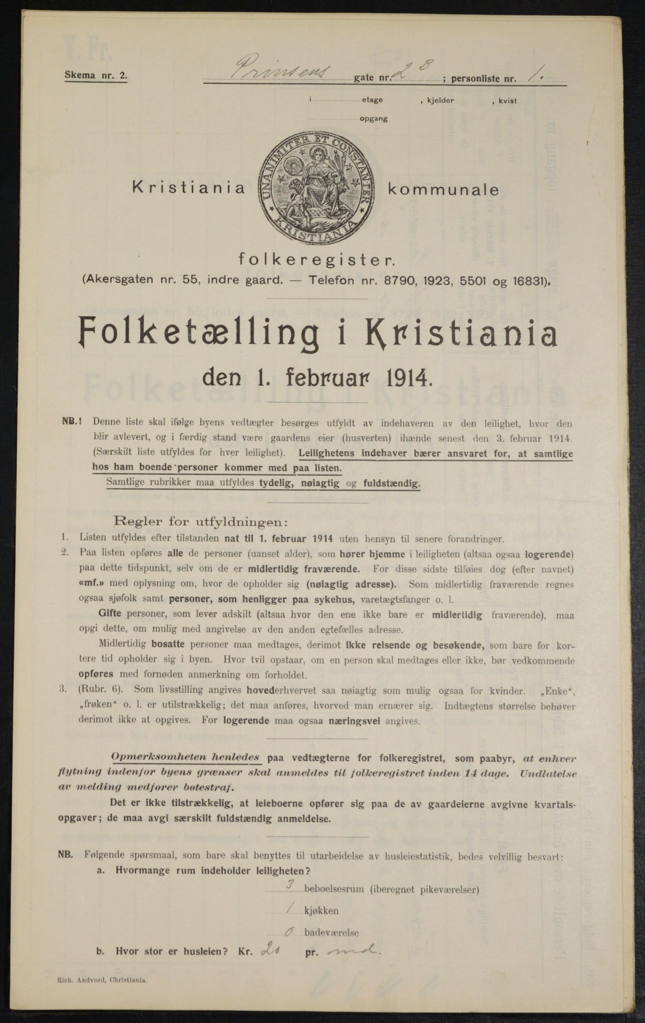 OBA, Municipal Census 1914 for Kristiania, 1914, p. 81256