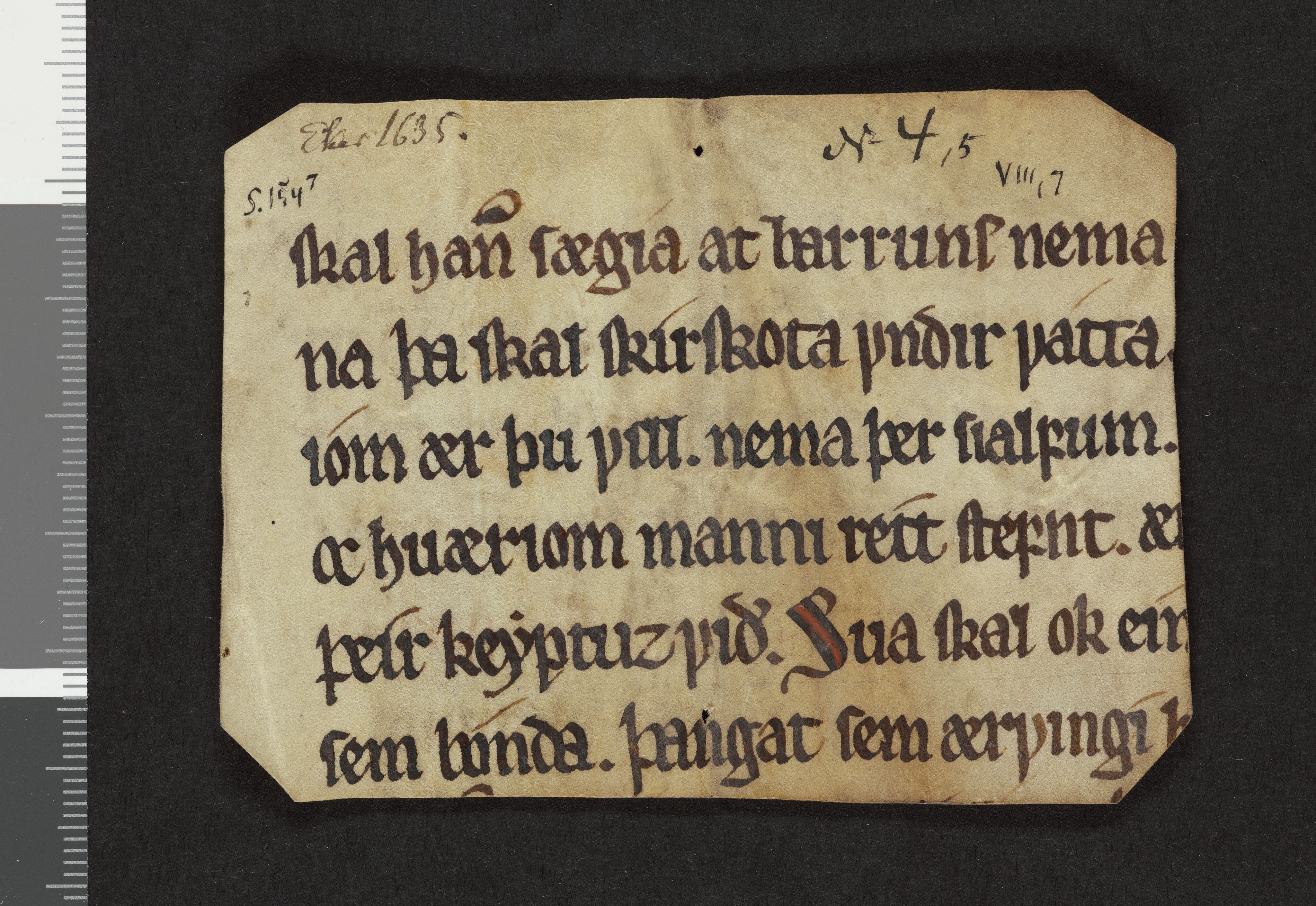 Riksarkivets diplomsamling, AV/RA-EA-5965/F26/L0002: Norrøne membranfragmenter bestand 2-9 (10), 1100-1536, p. 107