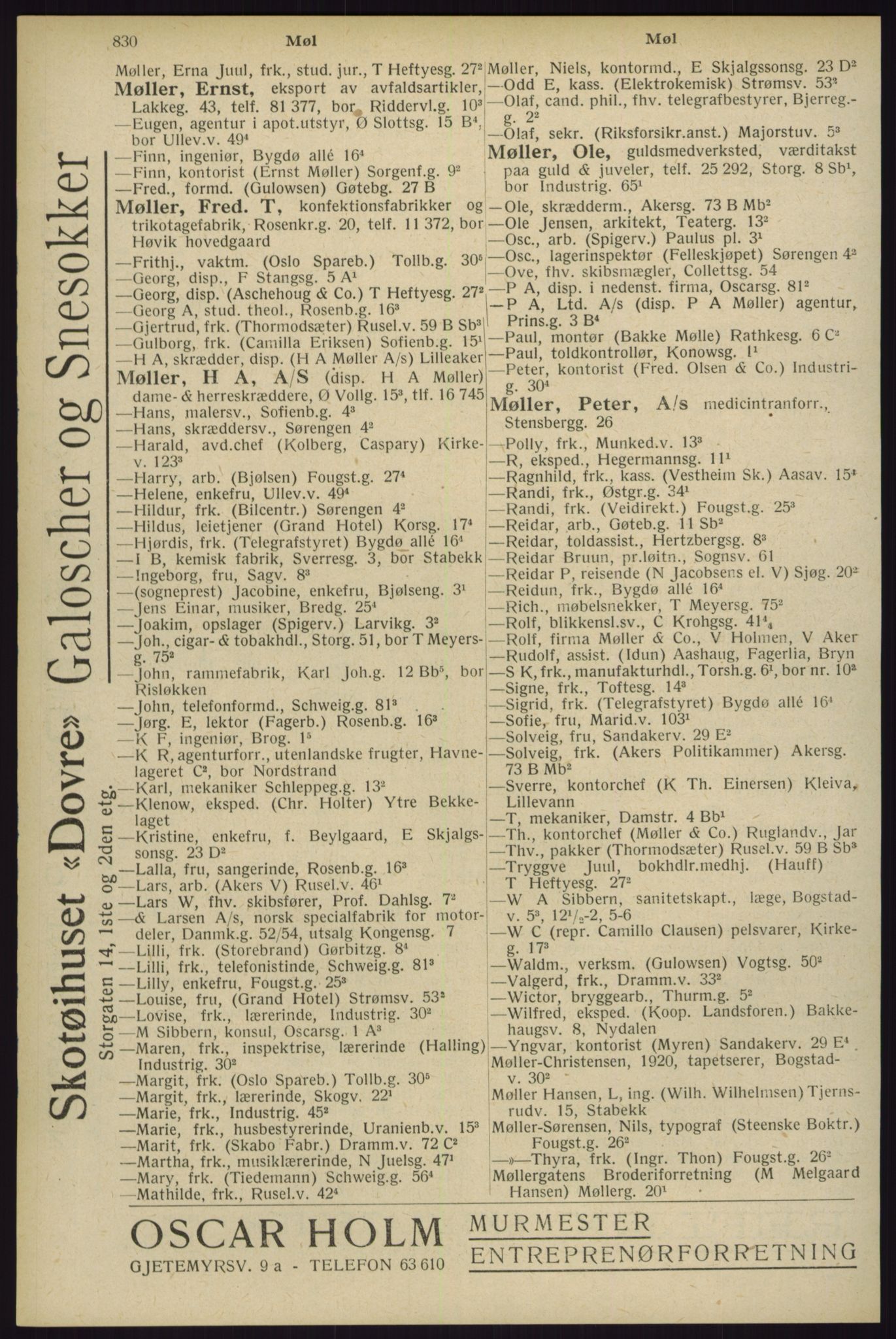 Kristiania/Oslo adressebok, PUBL/-, 1929, p. 830