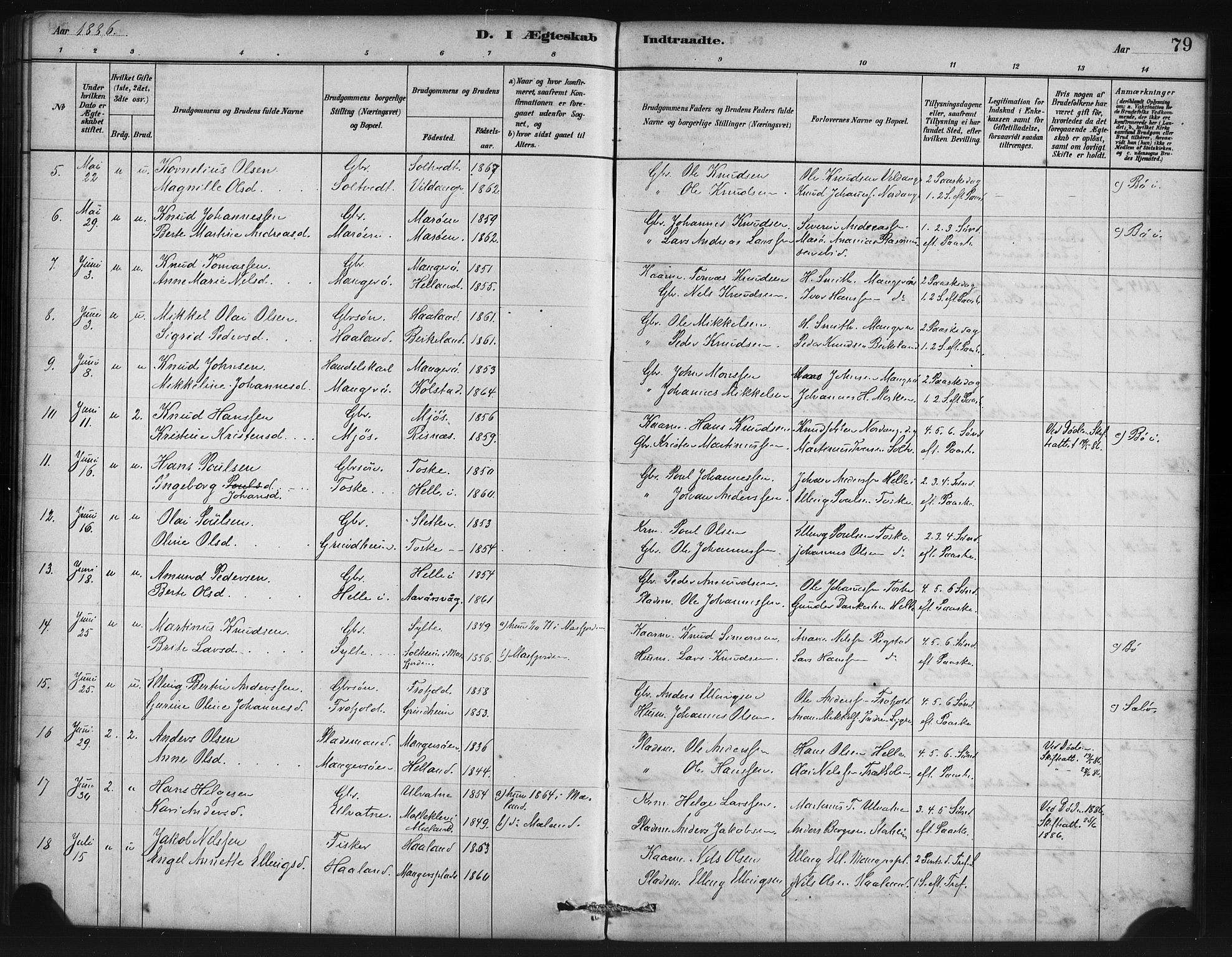 Manger sokneprestembete, SAB/A-76801/H/Haa: Parish register (official) no. B 1, 1881-1892, p. 79