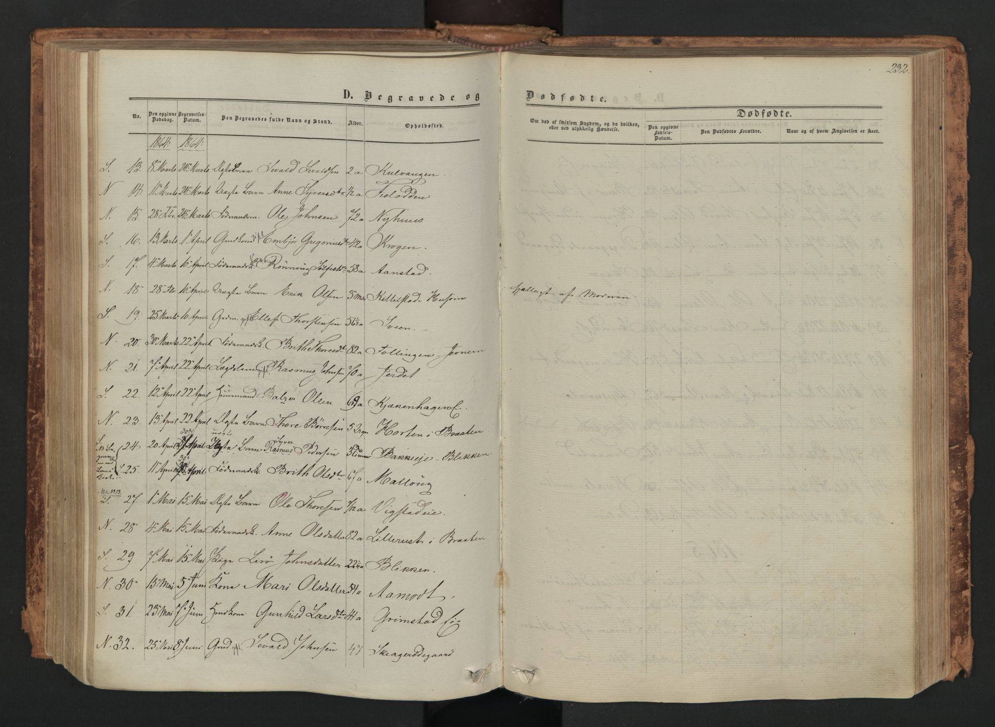 Skjåk prestekontor, SAH/PREST-072/H/Ha/Haa/L0001: Parish register (official) no. 1, 1863-1879, p. 232