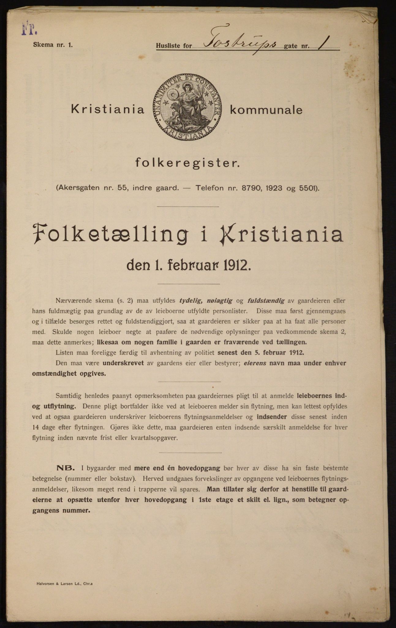 OBA, Municipal Census 1912 for Kristiania, 1912, p. 115199