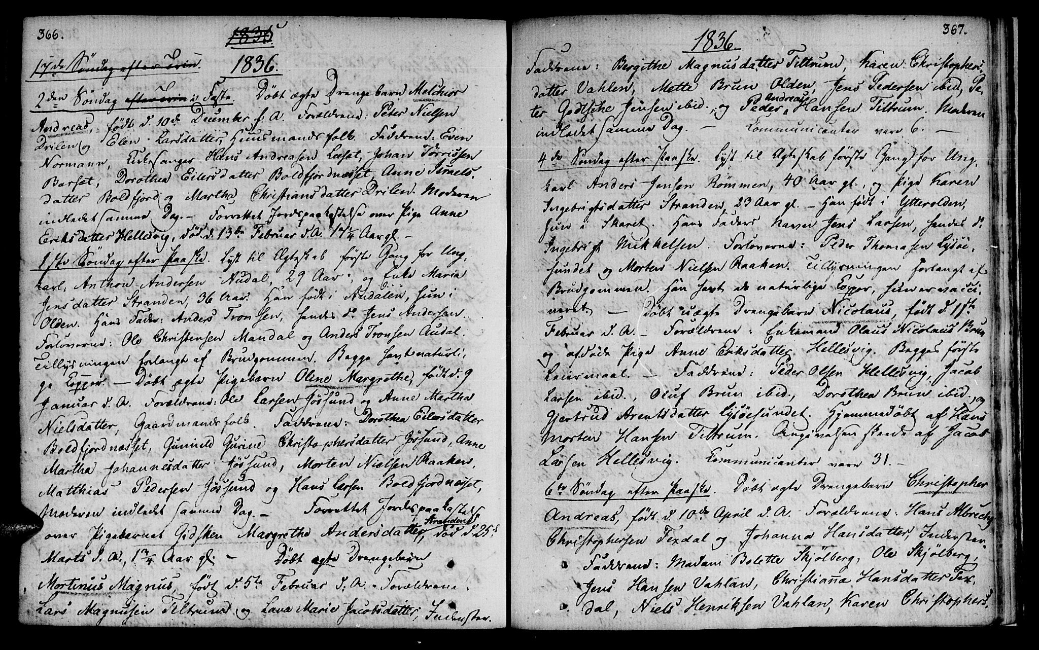 Ministerialprotokoller, klokkerbøker og fødselsregistre - Sør-Trøndelag, SAT/A-1456/655/L0674: Parish register (official) no. 655A03, 1802-1826, p. 366-367