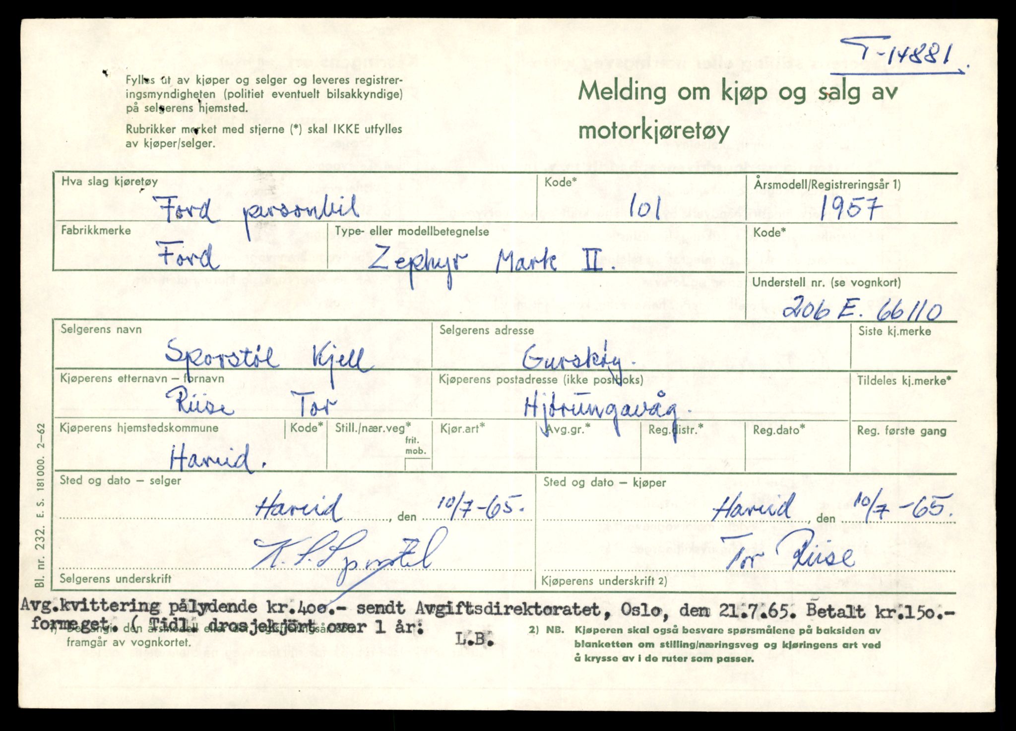 Møre og Romsdal vegkontor - Ålesund trafikkstasjon, AV/SAT-A-4099/F/Fe/L0049: Registreringskort for kjøretøy T 14864 - T 18613, 1927-1998, p. 483
