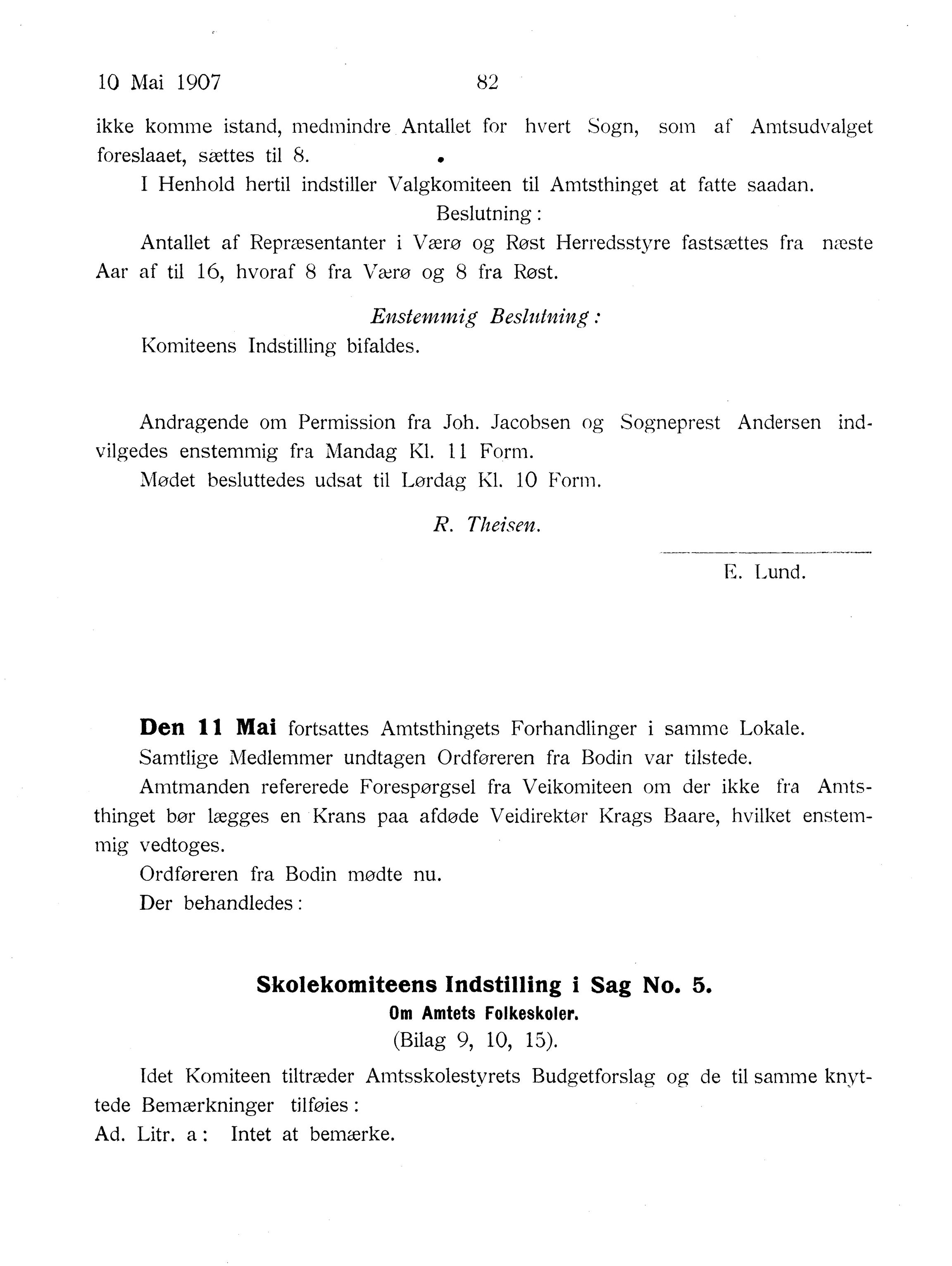 Nordland Fylkeskommune. Fylkestinget, AIN/NFK-17/176/A/Ac/L0030: Fylkestingsforhandlinger 1907, 1907, p. 82