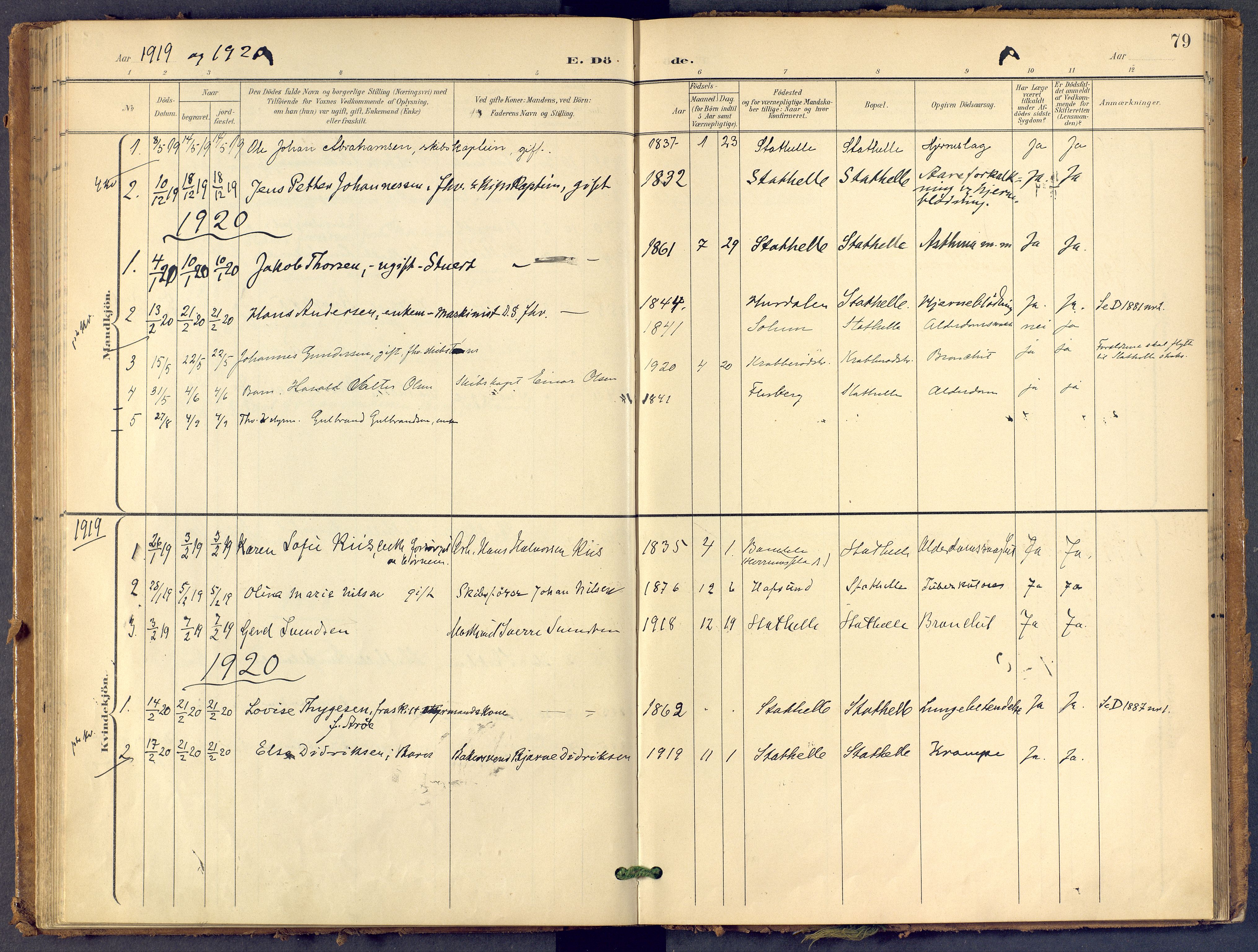 Bamble kirkebøker, SAKO/A-253/F/Fb/L0002: Parish register (official) no. II 2, 1900-1921, p. 79