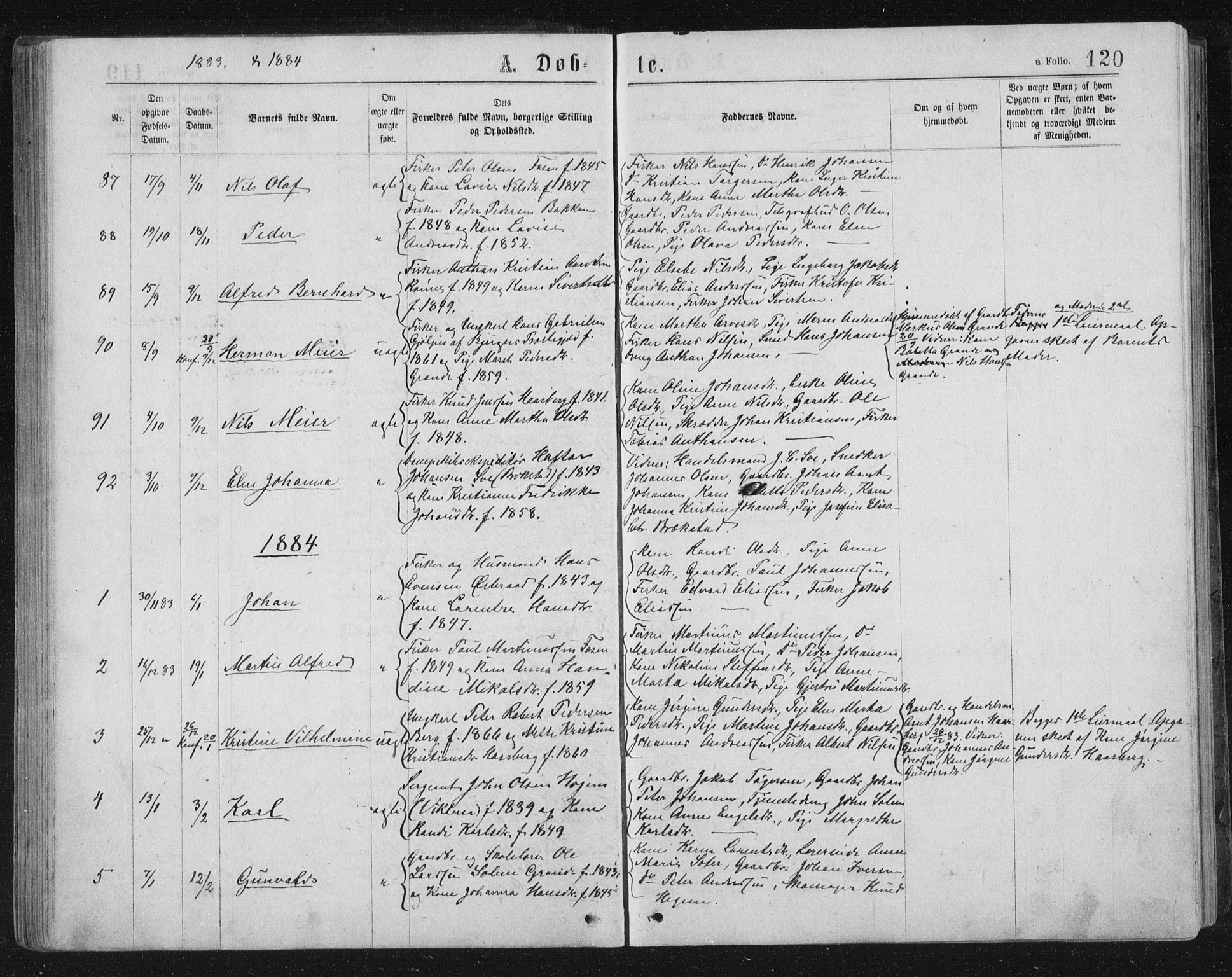 Ministerialprotokoller, klokkerbøker og fødselsregistre - Sør-Trøndelag, SAT/A-1456/659/L0745: Parish register (copy) no. 659C02, 1869-1892, p. 120
