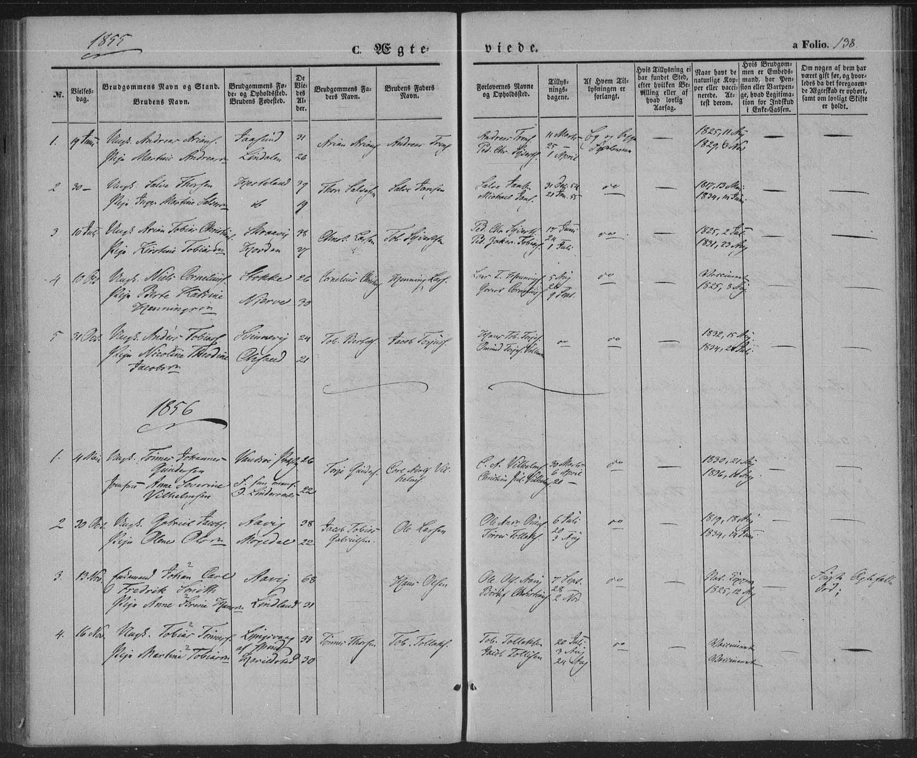 Sør-Audnedal sokneprestkontor, AV/SAK-1111-0039/F/Fa/Faa/L0002: Parish register (official) no. A 2, 1848-1867, p. 138