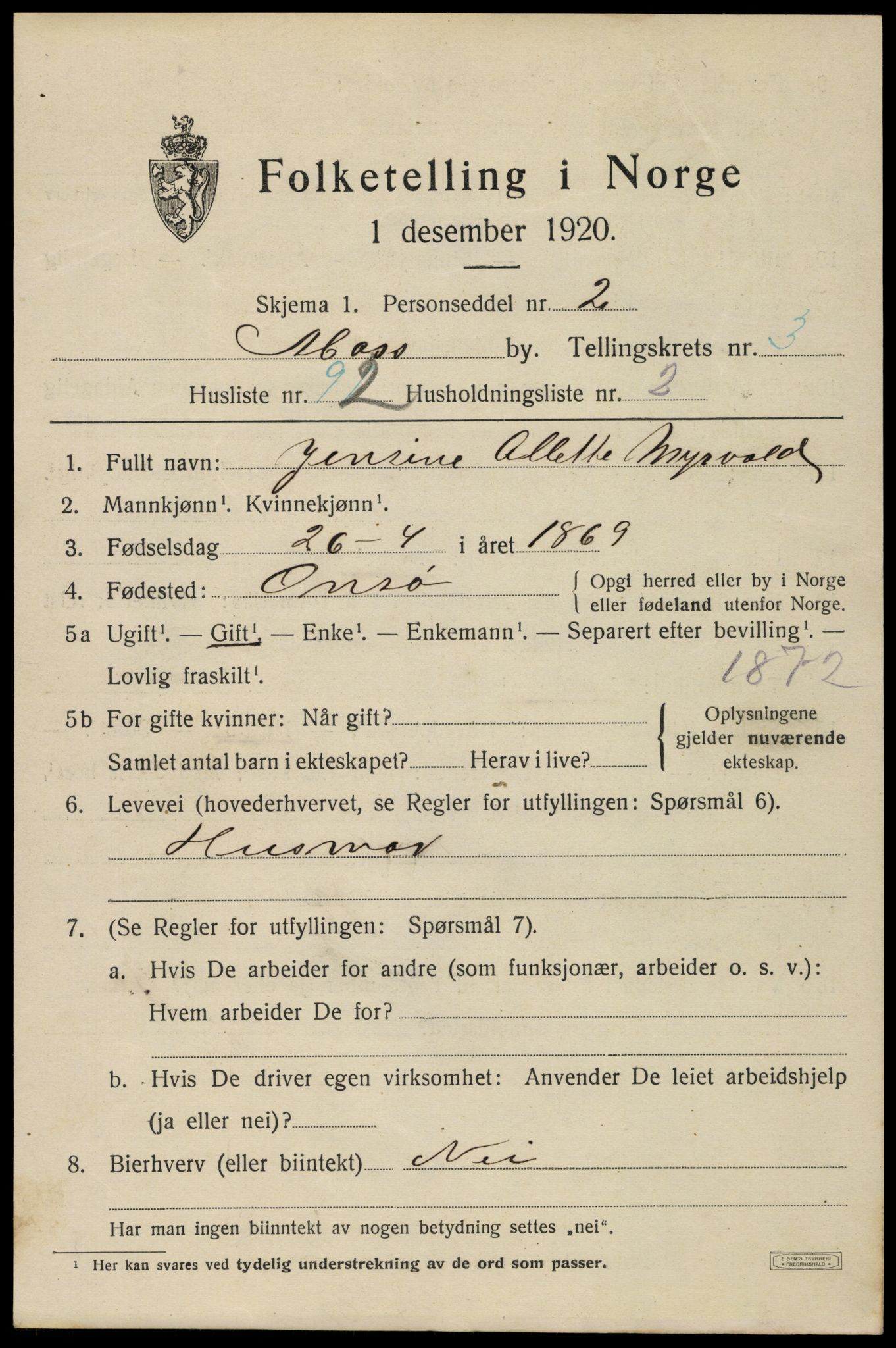 SAO, 1920 census for Moss, 1920, p. 13527