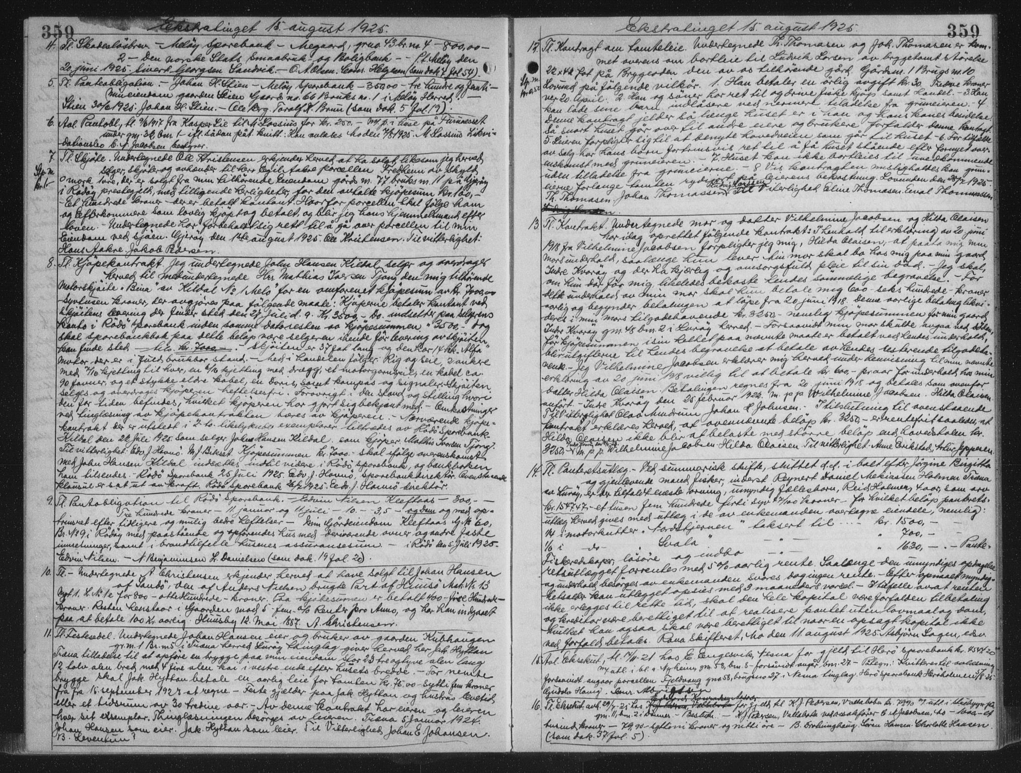 Rana sorenskriveri , AV/SAT-A-1108/1/2/2C/L0018: Mortgage book no. 18, 1923-1928, p. 359, Deed date: 15.08.1925