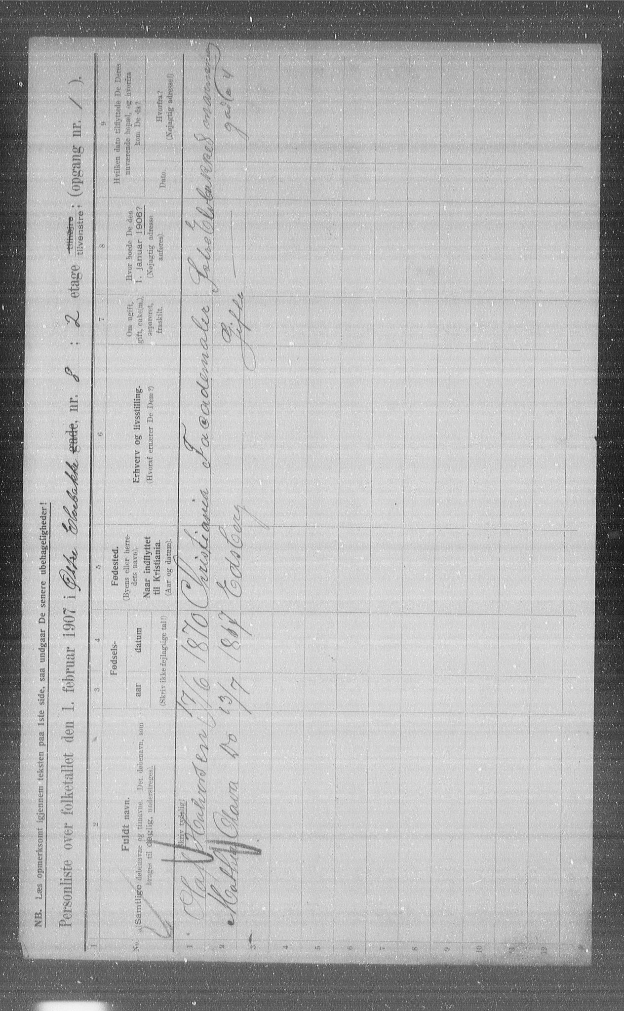 OBA, Municipal Census 1907 for Kristiania, 1907, p. 65775