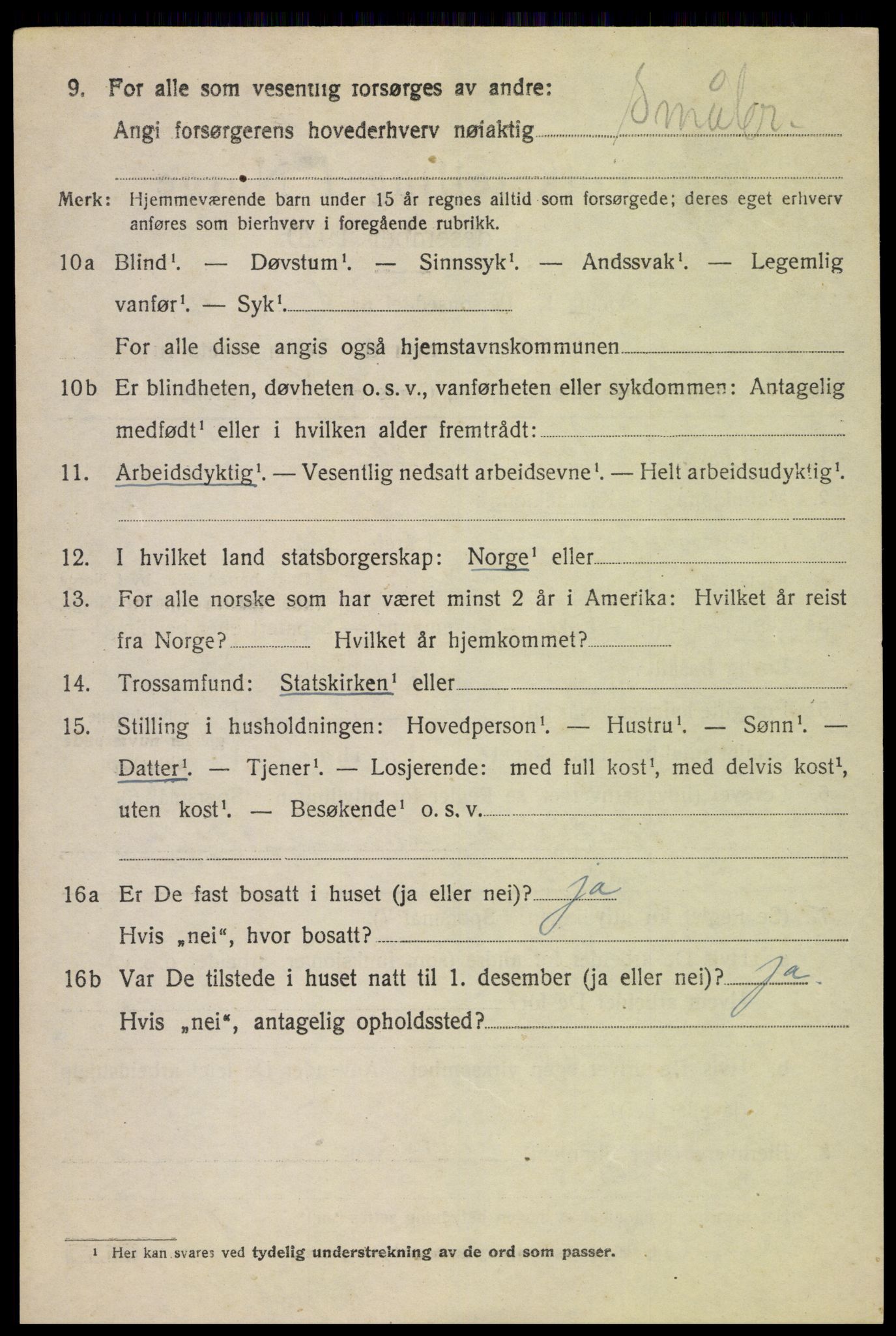 SAH, 1920 census for Fåberg, 1920, p. 3537