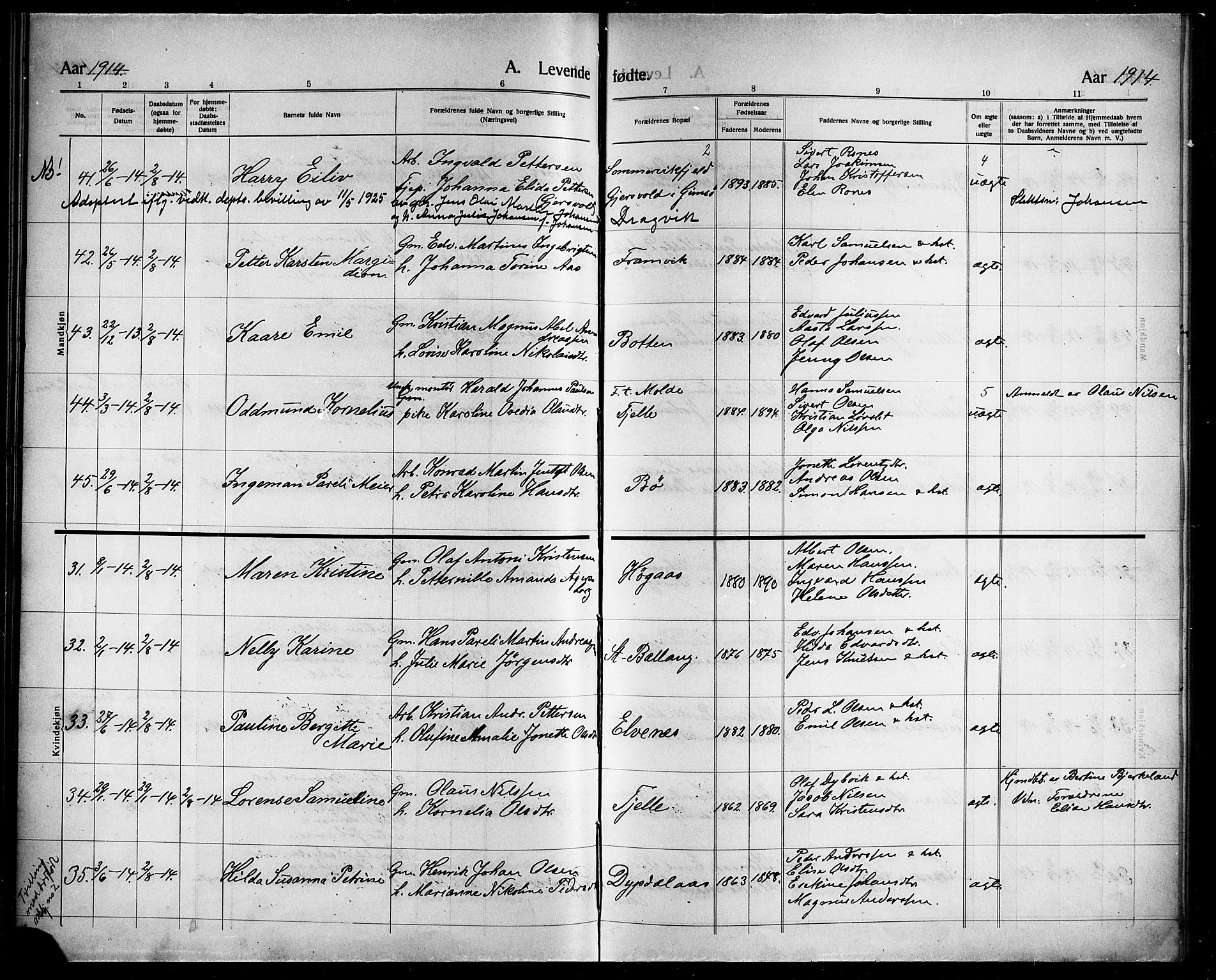 Ministerialprotokoller, klokkerbøker og fødselsregistre - Nordland, AV/SAT-A-1459/863/L0916: Parish register (copy) no. 863C06, 1907-1921