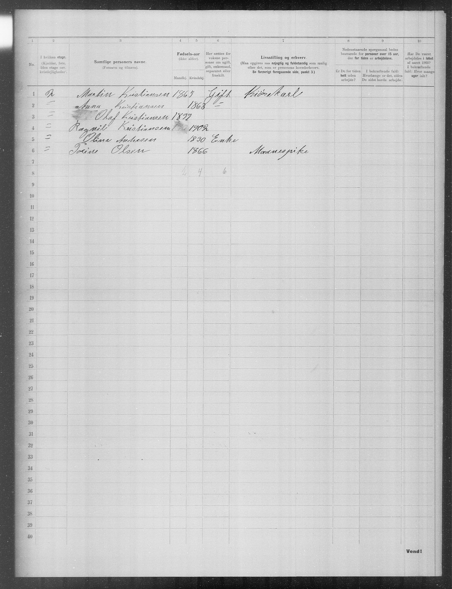 OBA, Municipal Census 1903 for Kristiania, 1903, p. 22663