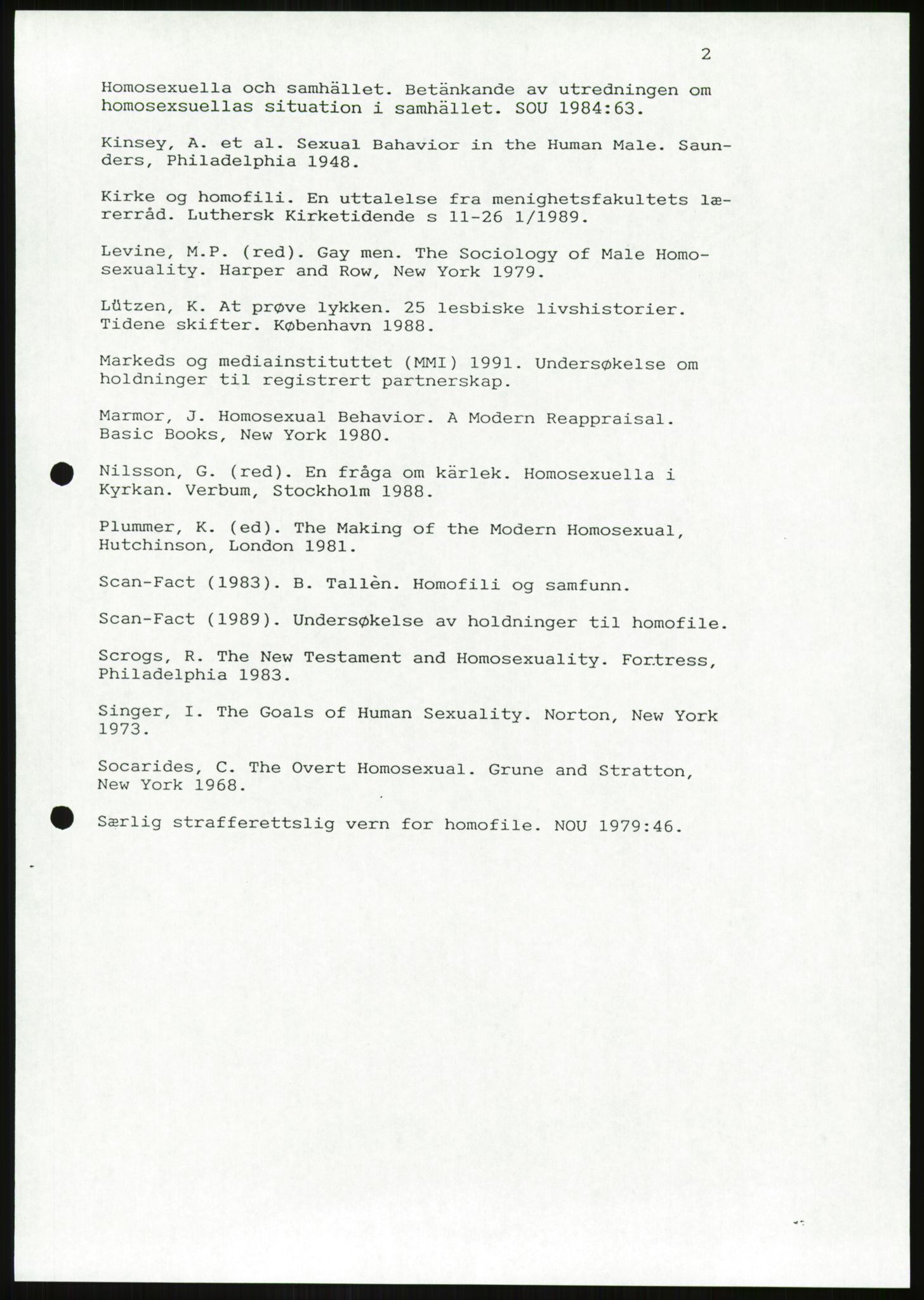 Det Norske Forbundet av 1948/Landsforeningen for Lesbisk og Homofil Frigjøring, AV/RA-PA-1216/D/Da/L0002: Partnerskapsloven, 1984-1993, p. 1315