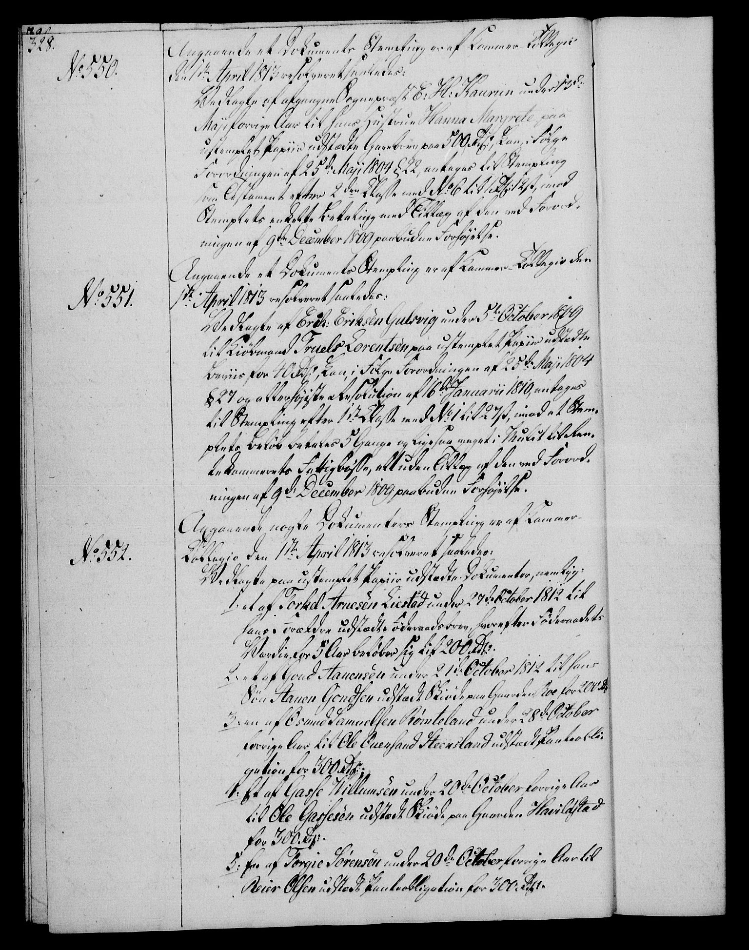 Rentekammeret, Kammerkanselliet, RA/EA-3111/G/Gg/Gga/L0020: Norsk ekspedisjonsprotokoll med register (merket RK 53.20), 1811-1814, p. 328