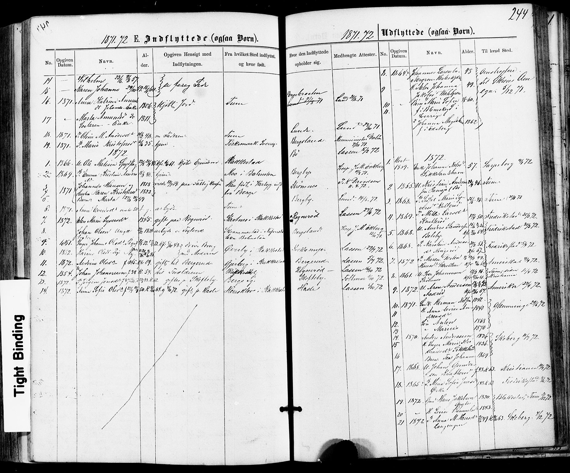 Varteig prestekontor Kirkebøker, SAO/A-10447a/F/Fa/L0001: Parish register (official) no. 1, 1861-1877, p. 244