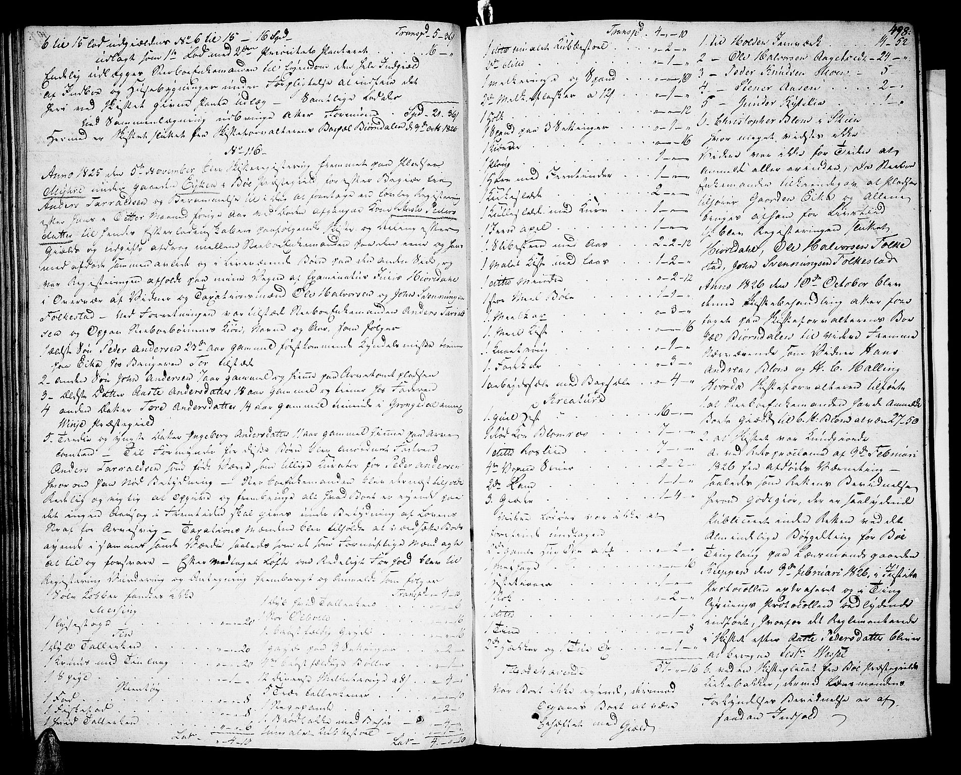 Nedre Telemark sorenskriveri, AV/SAKO-A-135/H/Hb/Hba/L0023: Skifteprotokoll, 1824-1828, p. 497b-498a