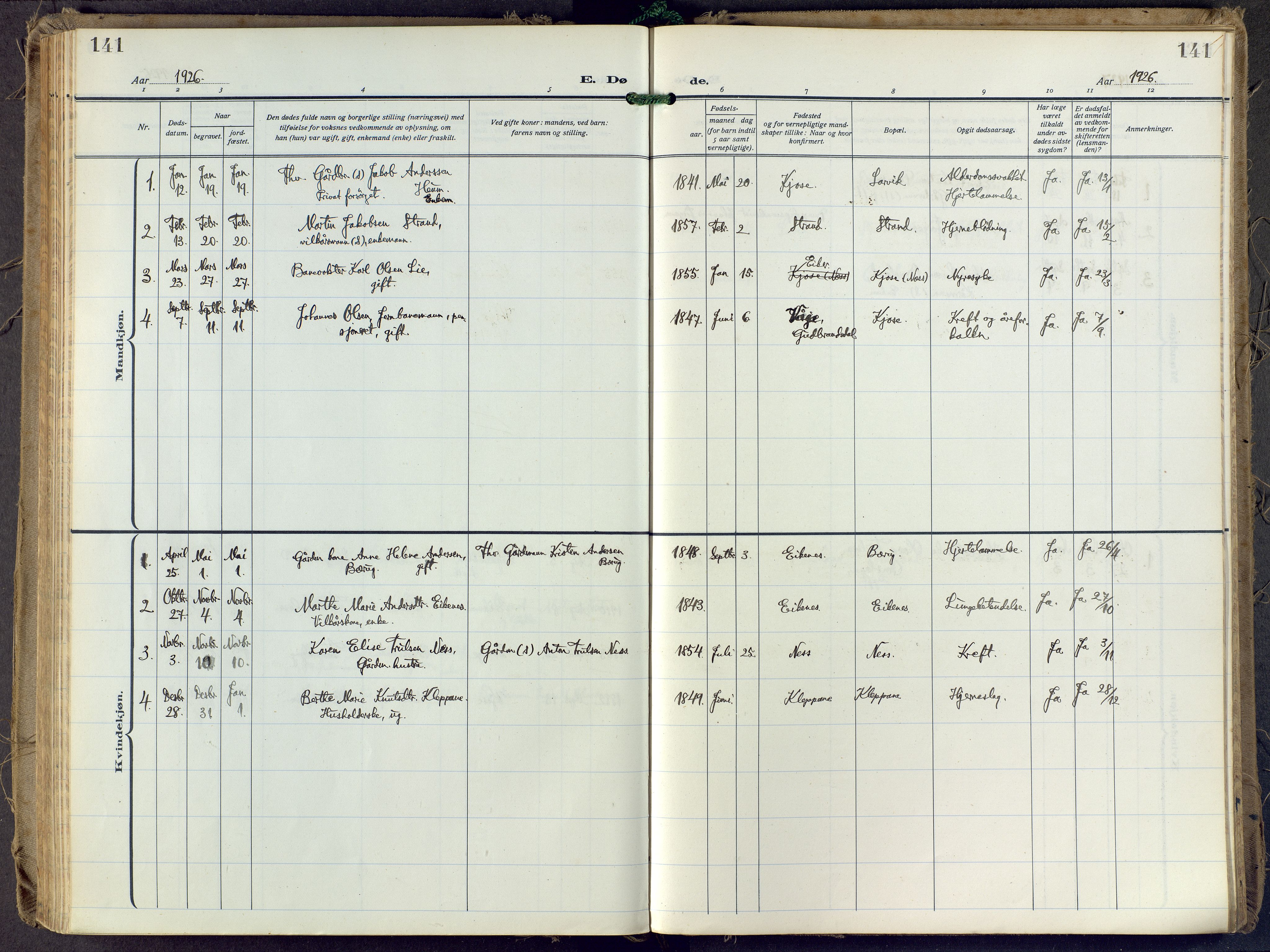 Brunlanes kirkebøker, SAKO/A-342/F/Fd/L0002: Parish register (official) no. IV 2, 1918-1958, p. 141