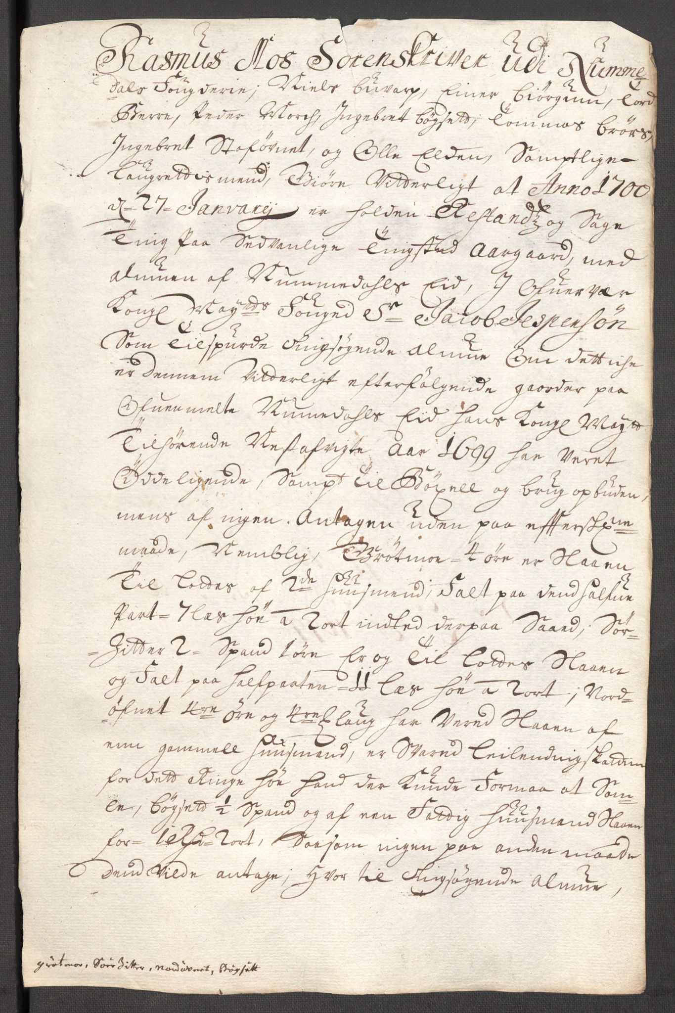 Rentekammeret inntil 1814, Reviderte regnskaper, Fogderegnskap, RA/EA-4092/R64/L4426: Fogderegnskap Namdal, 1699-1700, p. 192