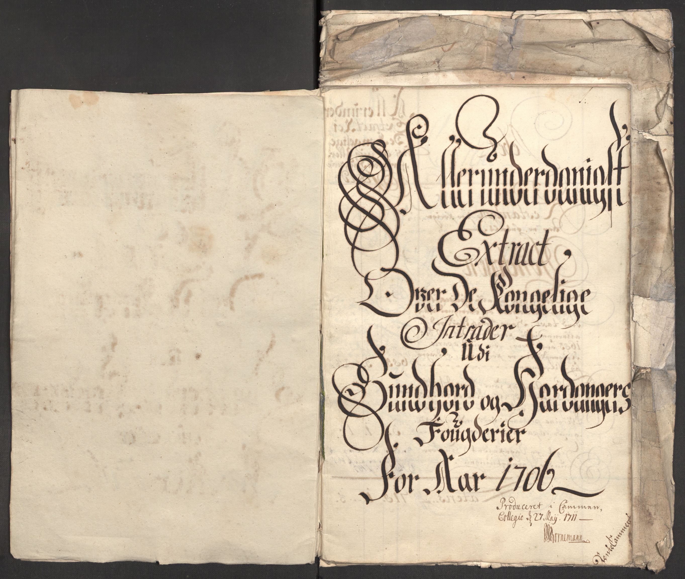 Rentekammeret inntil 1814, Reviderte regnskaper, Fogderegnskap, AV/RA-EA-4092/R48/L2984: Fogderegnskap Sunnhordland og Hardanger, 1706-1707, p. 6