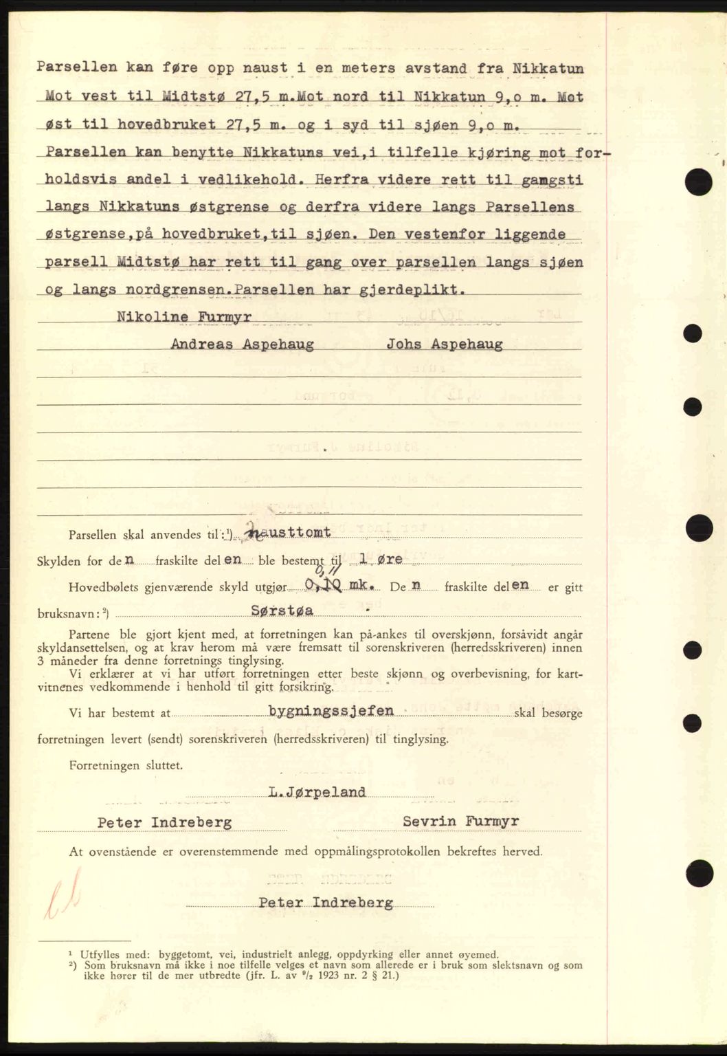 Nordre Sunnmøre sorenskriveri, AV/SAT-A-0006/1/2/2C/2Ca: Mortgage book no. A17, 1943-1944, Diary no: : 111/1944