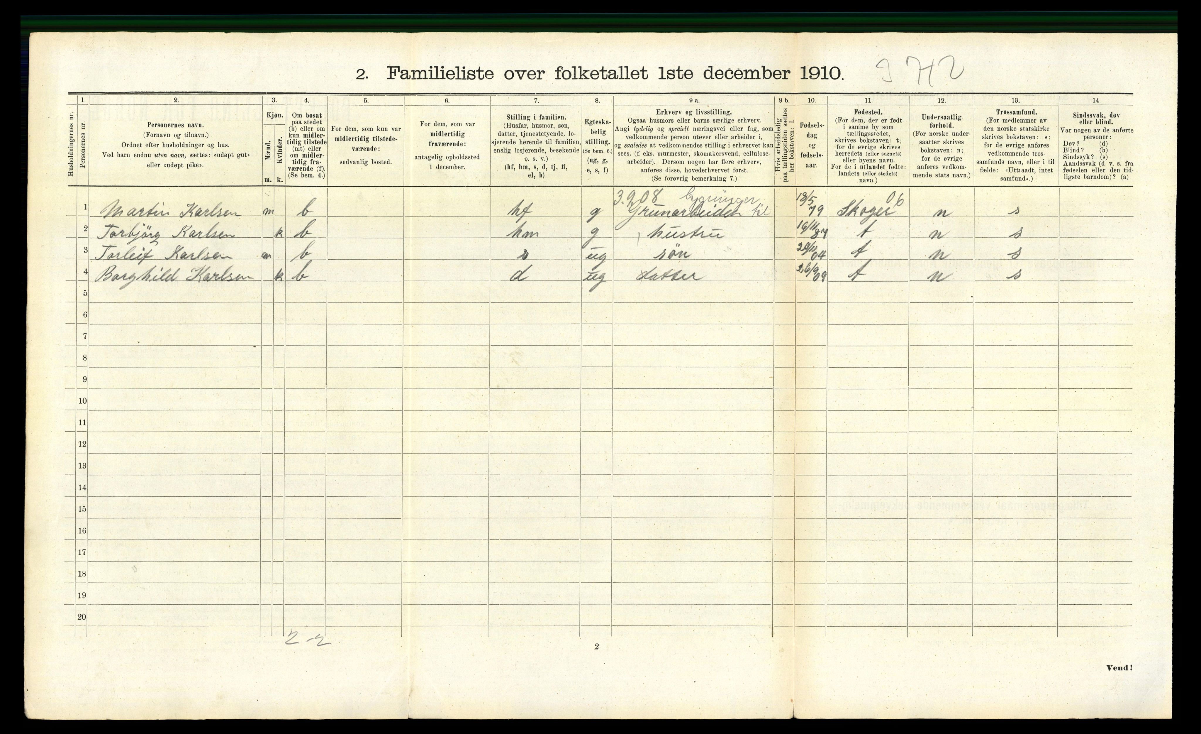 RA, 1910 census for Drammen, 1910, p. 993