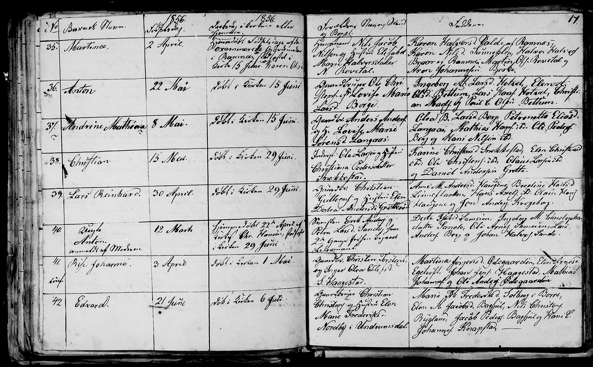 Våle kirkebøker, AV/SAKO-A-334/G/Ga/L0002: Parish register (copy) no. I 2, 1851-1863, p. 16-17