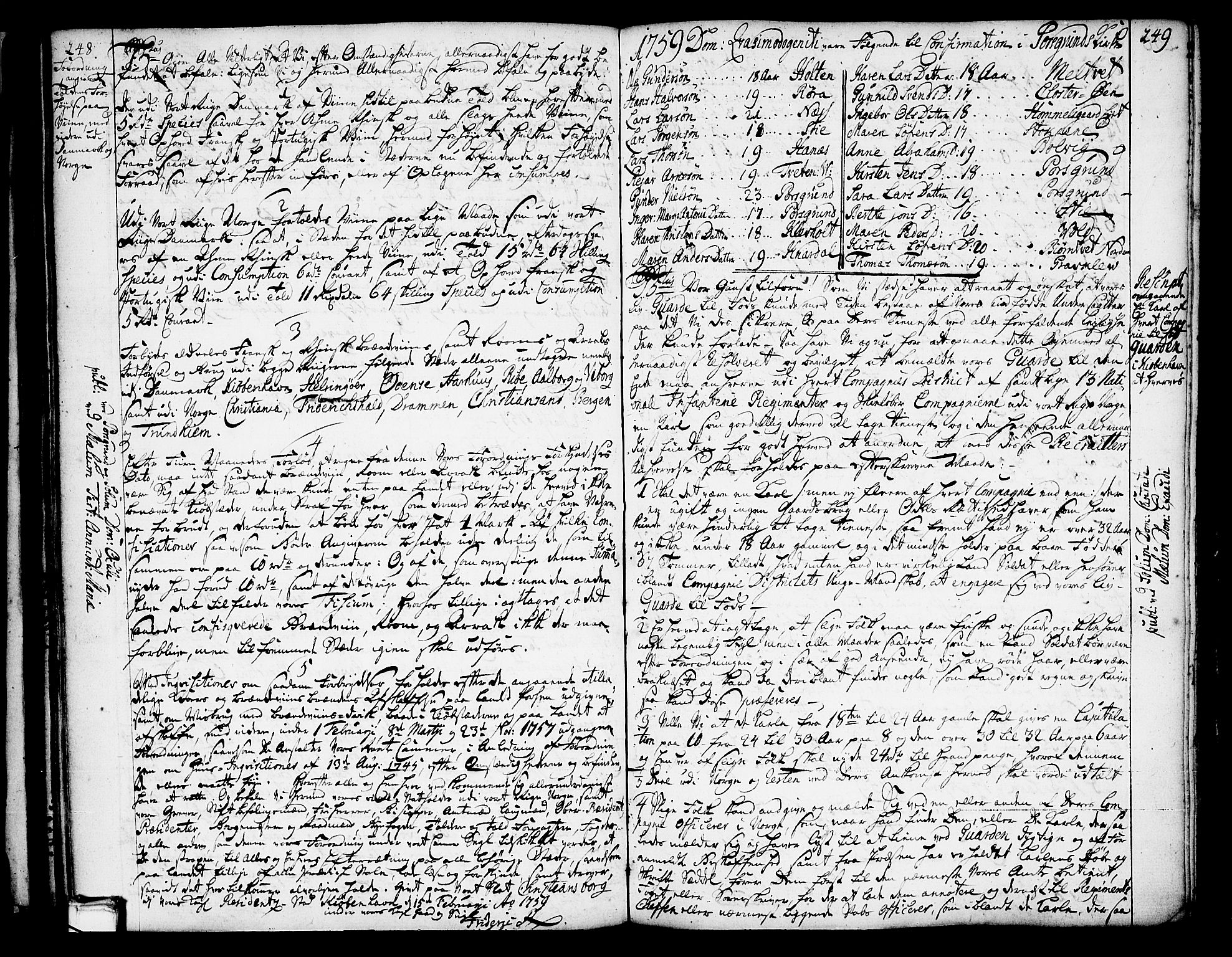 Solum sokneprestkontor, SAKO/A-305/A/Aa/L0002: Other parish register no. 2, 1743-1791, p. 248-249