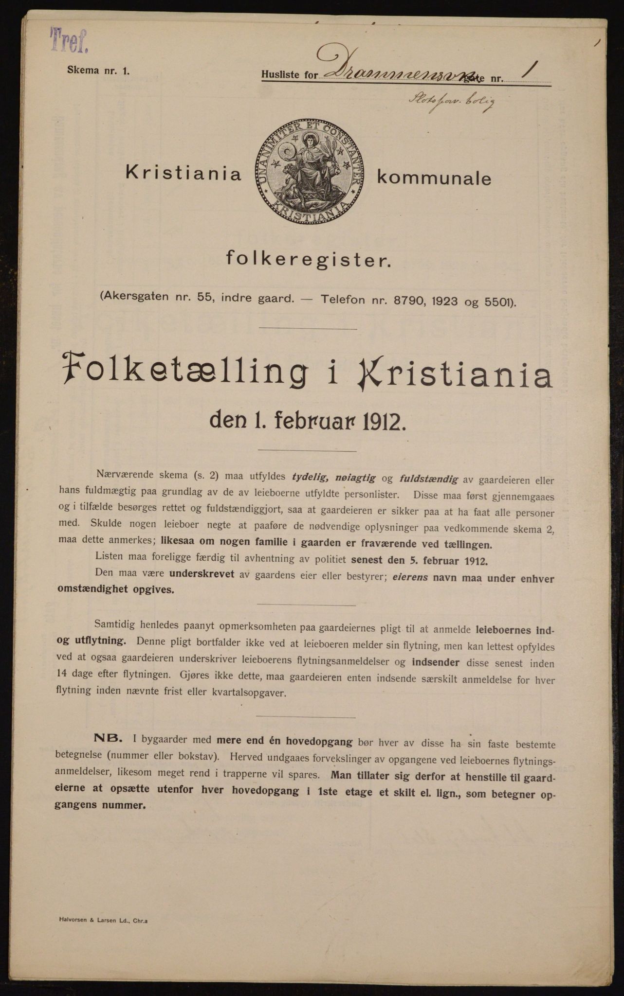 OBA, Municipal Census 1912 for Kristiania, 1912, p. 16150