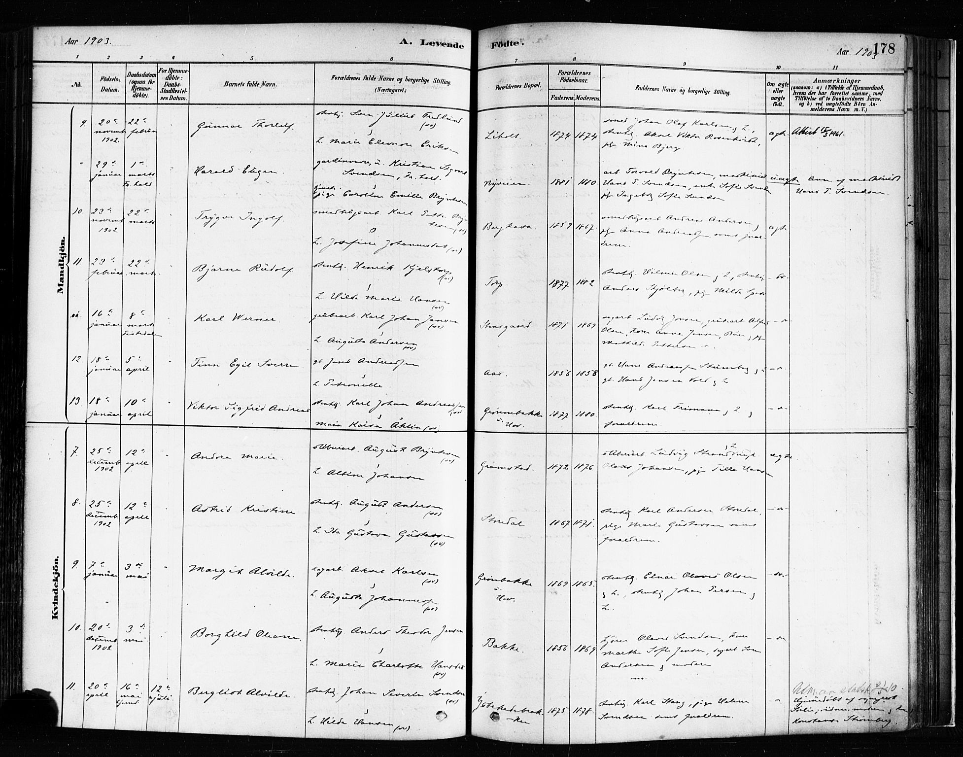 Idd prestekontor Kirkebøker, AV/SAO-A-10911/F/Fc/L0006a: Parish register (official) no. III 6A, 1878-1903, p. 178